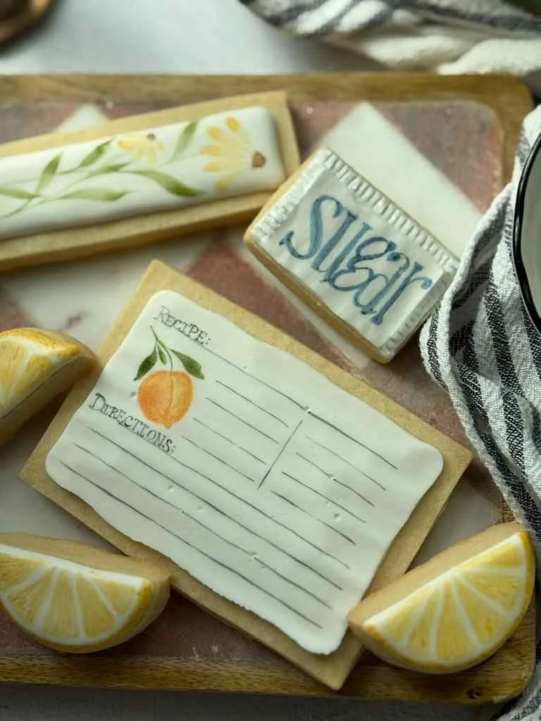 Recipe Card Cookie with Sugar Packet and Lemon Wedge cookies.jpg