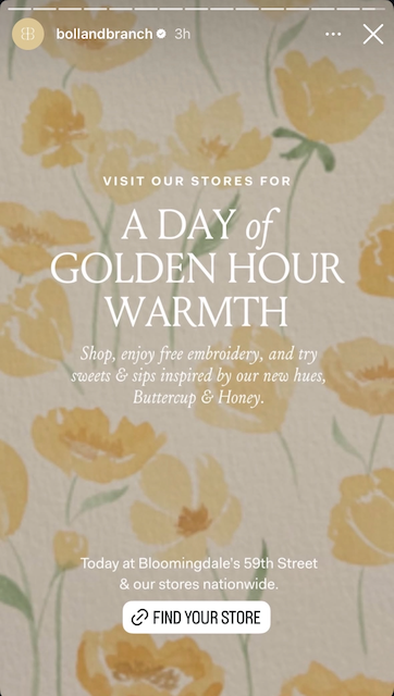 Buttercup Watercolor Practice on Paper used as the background for Boll and Branch Social Media Stories