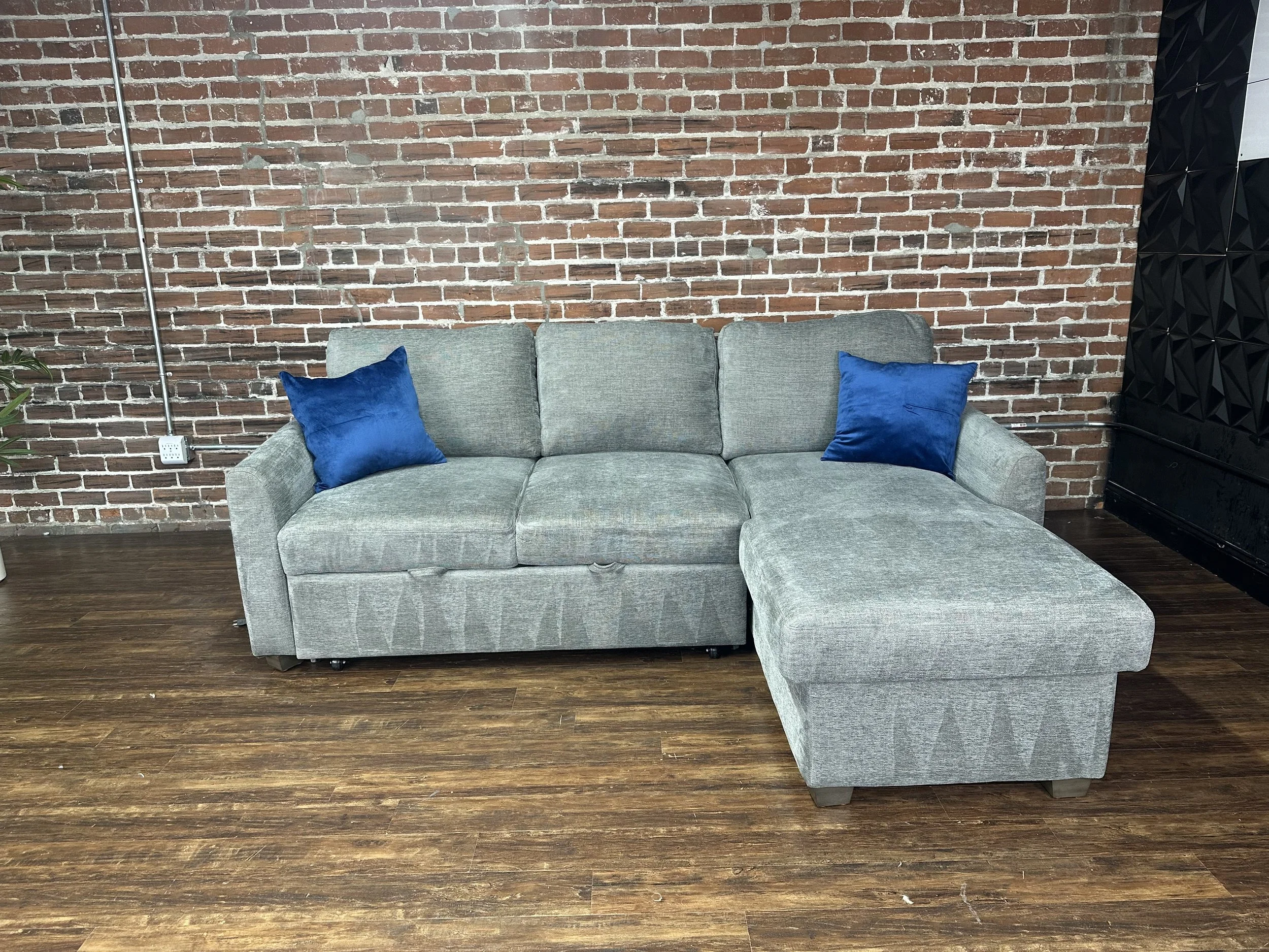 Coddle gray sleeper sofa with chaise retails 1200