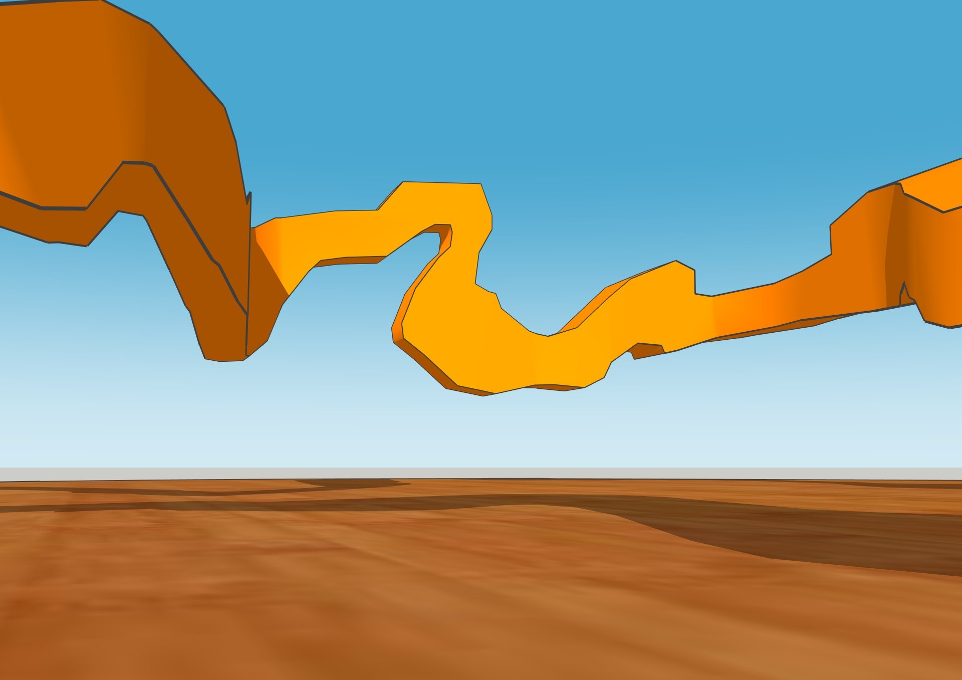 The shape allowed for interesting colors, and shadows when a horizon was added in.