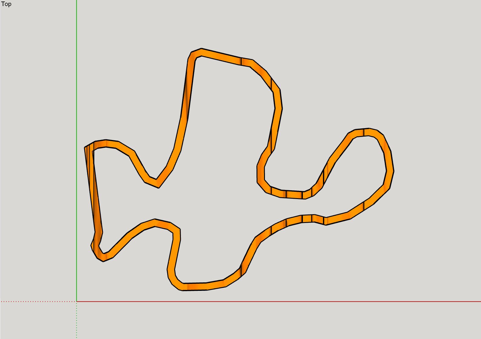 Top View of the ribbon shape.