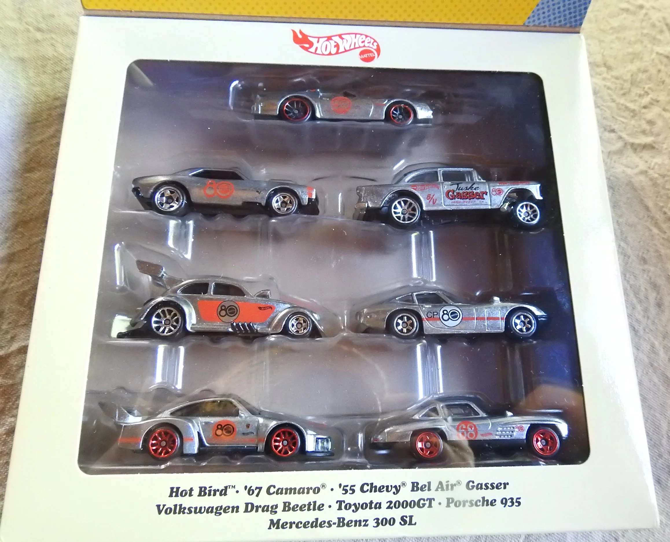 hot wheels replay the classics porsche mercedes benz vw drag beetle toyota 2000gt 67 camaro 55 chevy bel air gasser hot bird