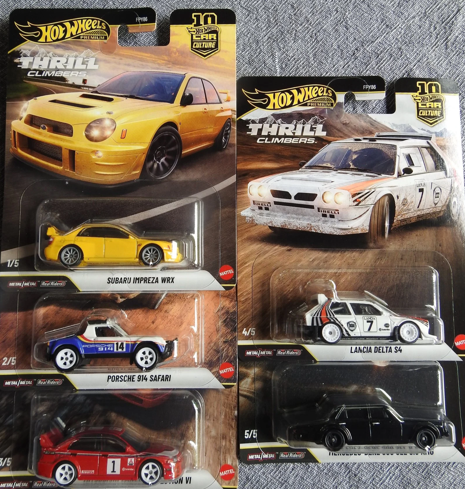 Hot Wheels Premium Thrill Climbers Set of 5