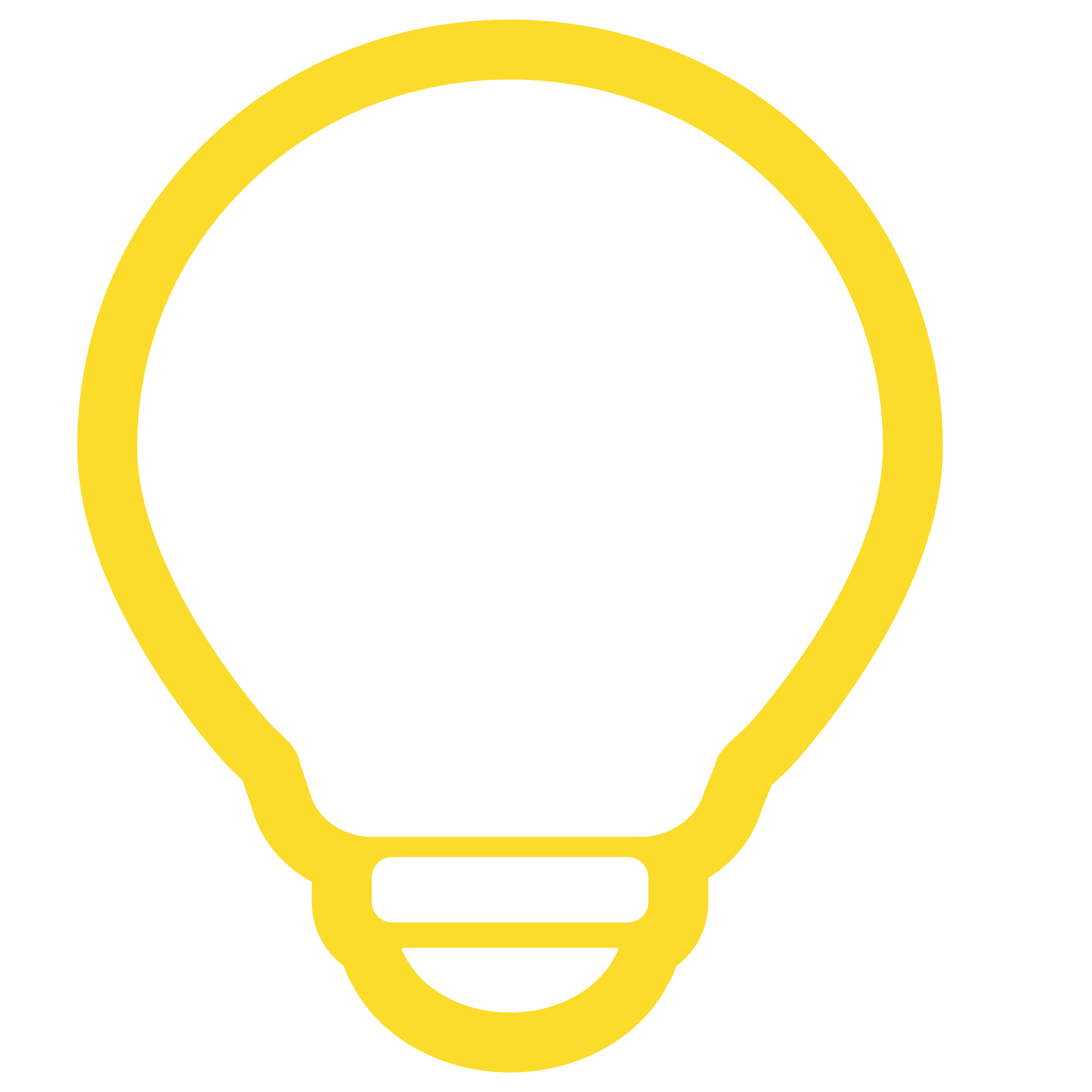 A yellow lightbulb icon representing education