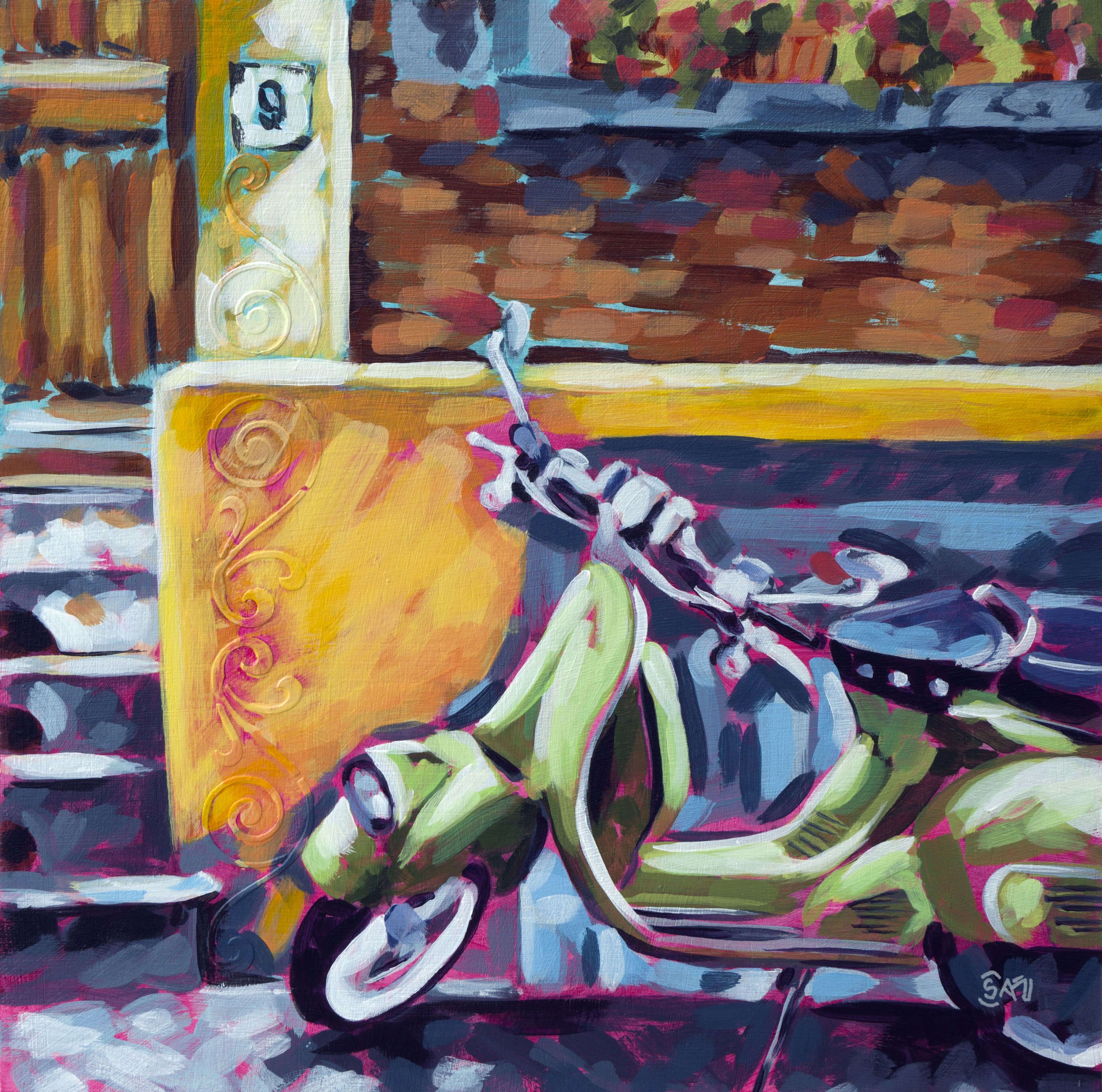 Artist_Silvana_A.Manoliu_-_Title_Green_vespa_-_textured_acrylics_-_2024_DSC04826.jpg