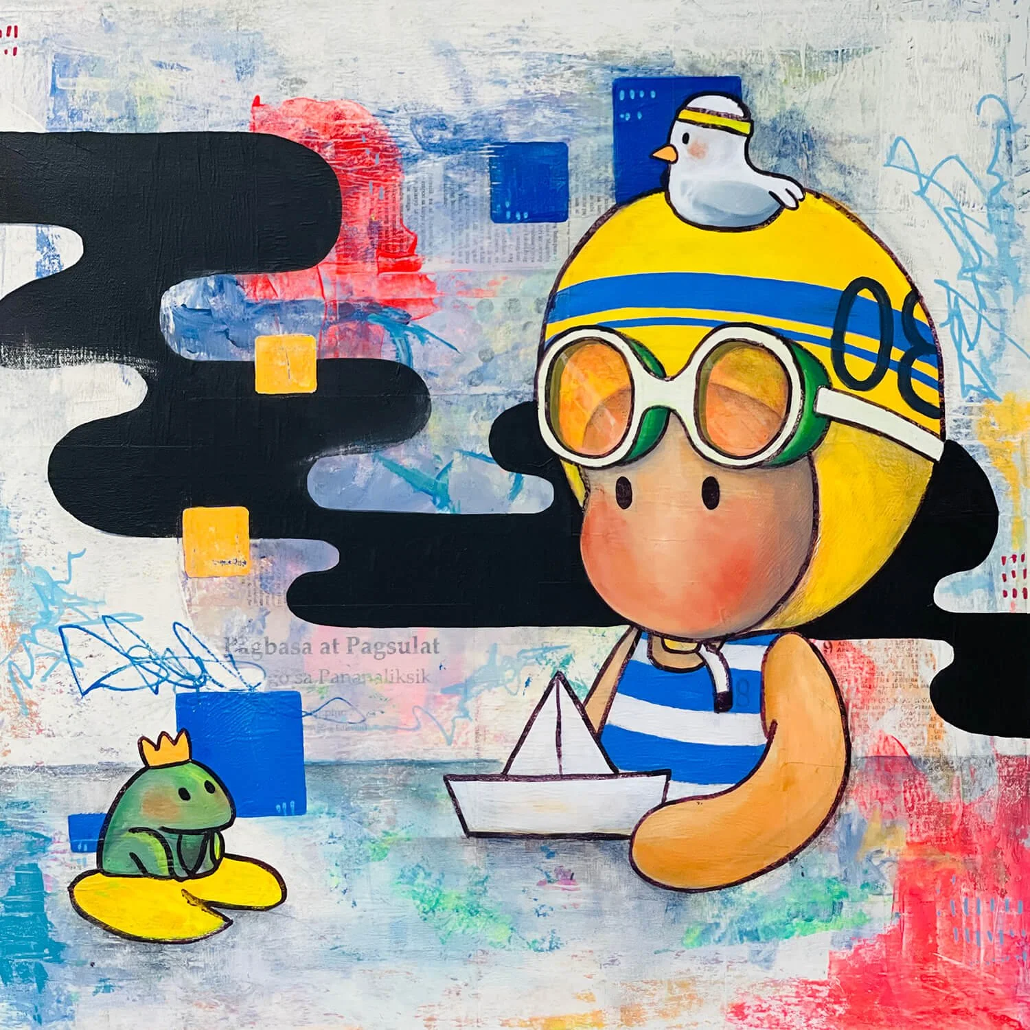 Melanie_Tiongson_The_One_with_the_Paper_Boat_24x24_Mixed_media_Canvas.jpg