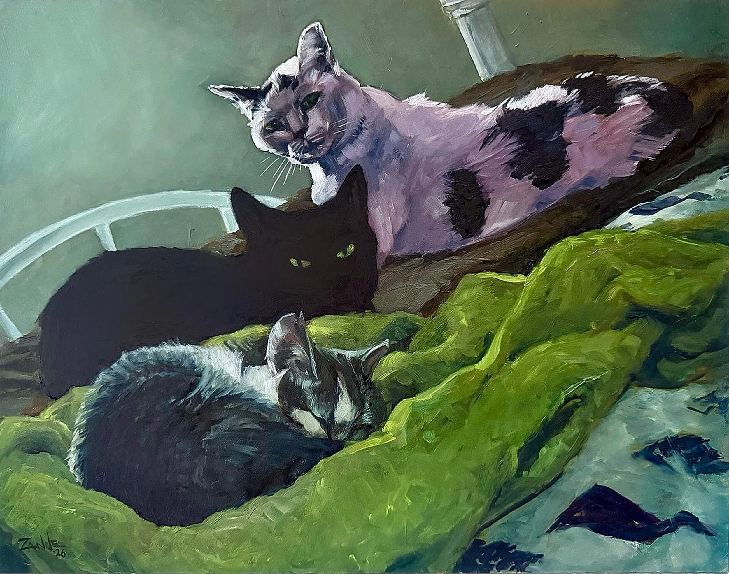 SuzanneVPaddock_Cat_Stack_oil_11inx14in.jpg