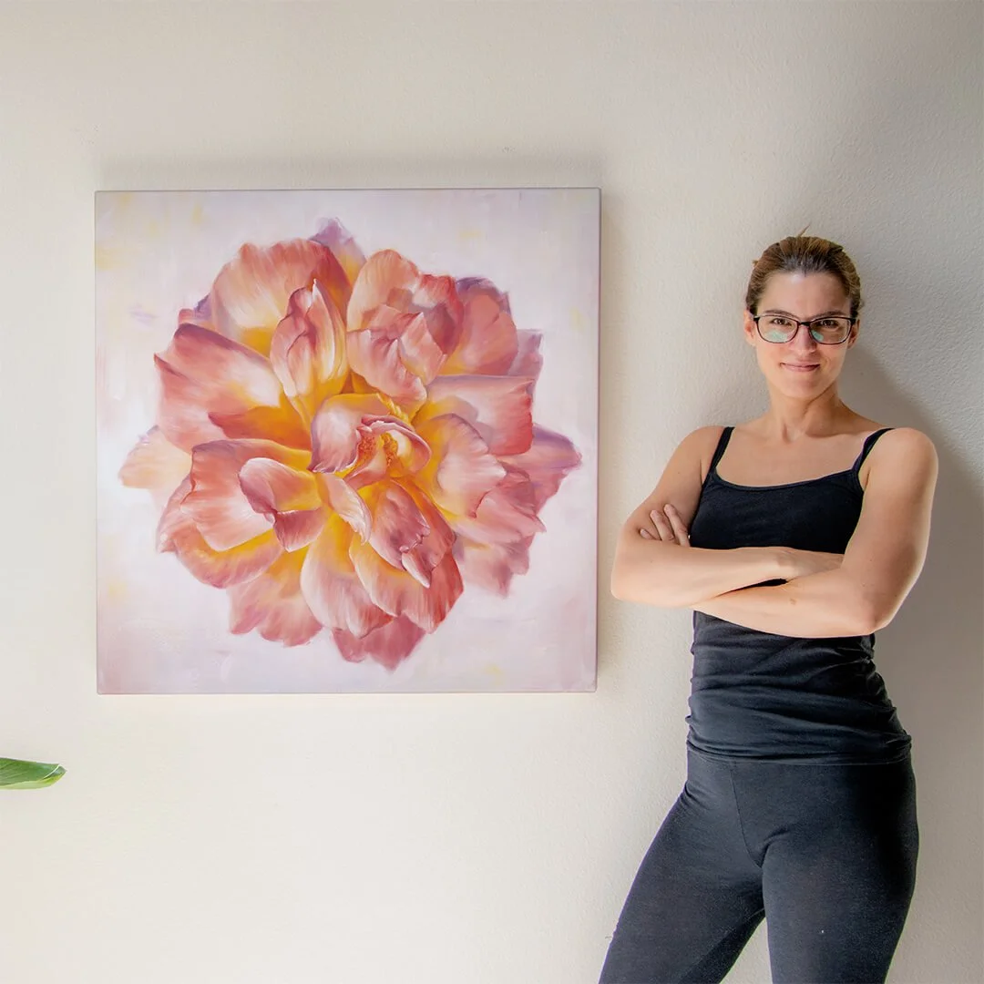 RPalesca-peach garden rose-artist.jpg