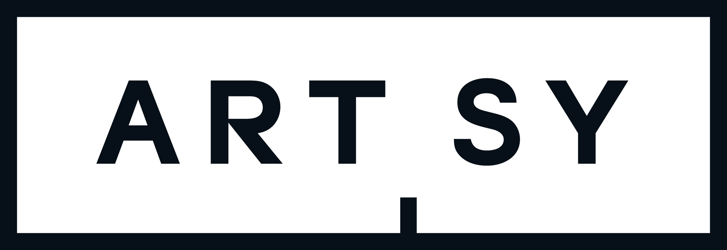 Logo with the words 'ARTSY' in black capital letters on a white background, framed by a black border.