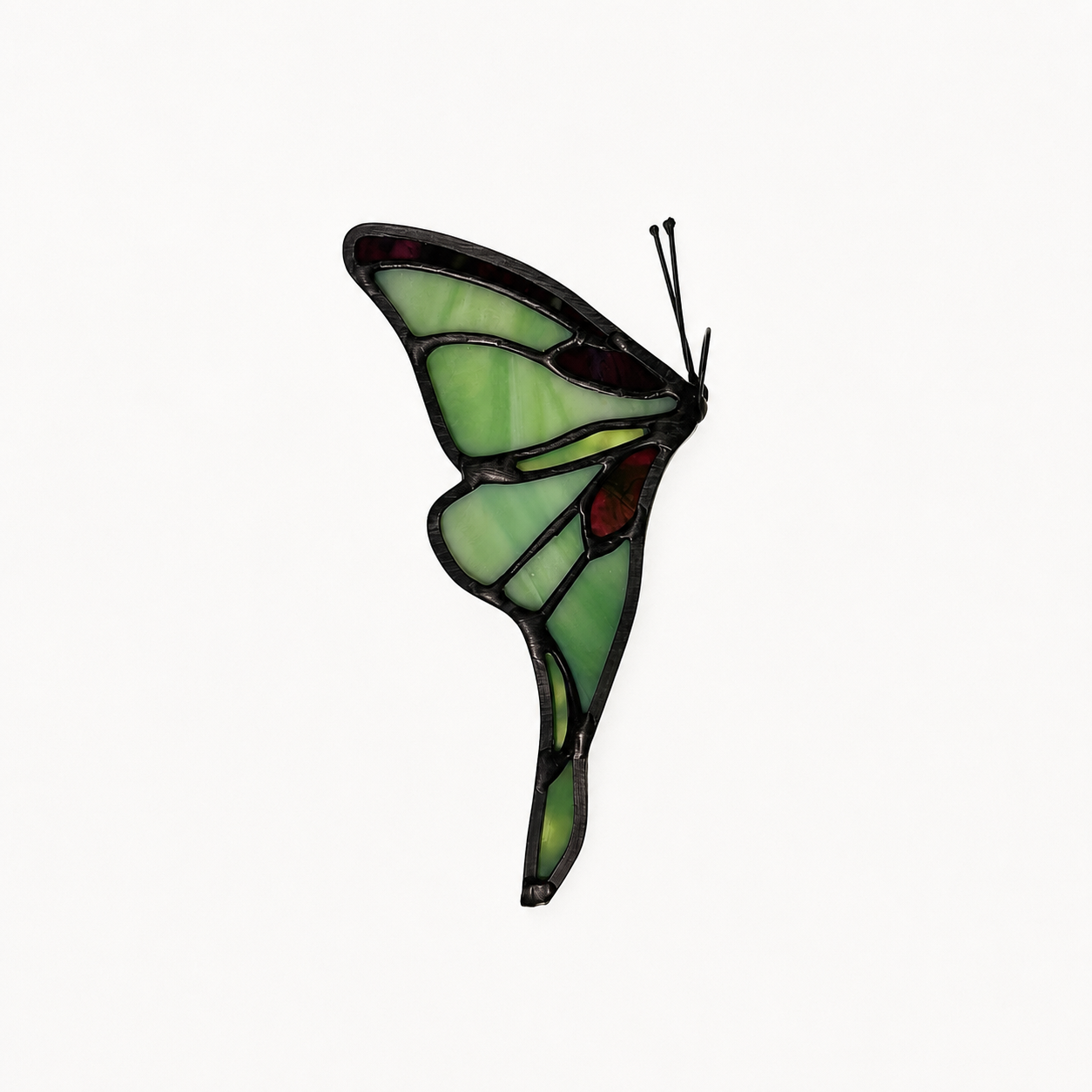 Luna moth tail wing stained glass