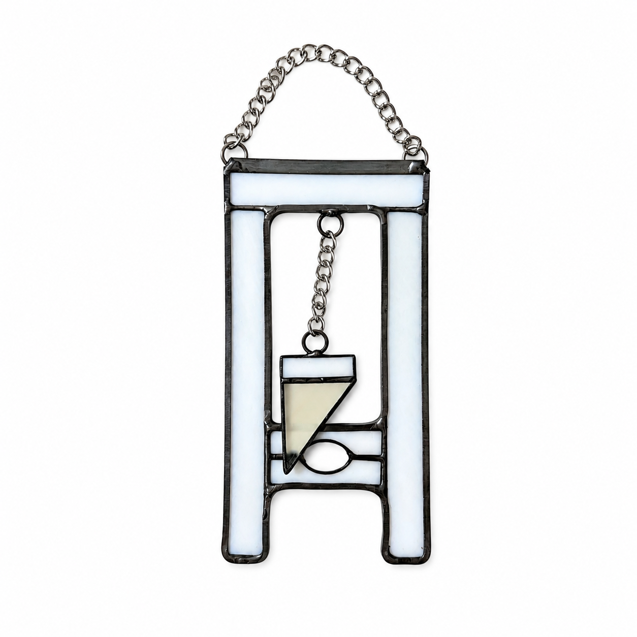 White guillotine stained glass