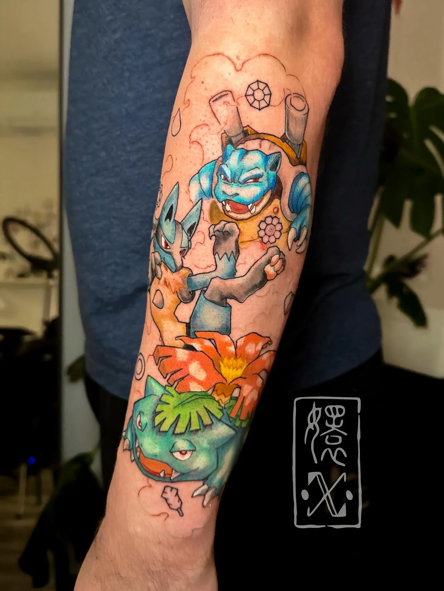 🐢🩵🌱💙by @snayke.tattoo (pt. 1 &amp; pt. 2)

We don&rsquo;t know which one to choose! Blastoise? Lucario? Venusaur?!

If you have Crys on your team, you don&rsquo;t need to decide because she can handle all three in a single piece💥

Have a trio of