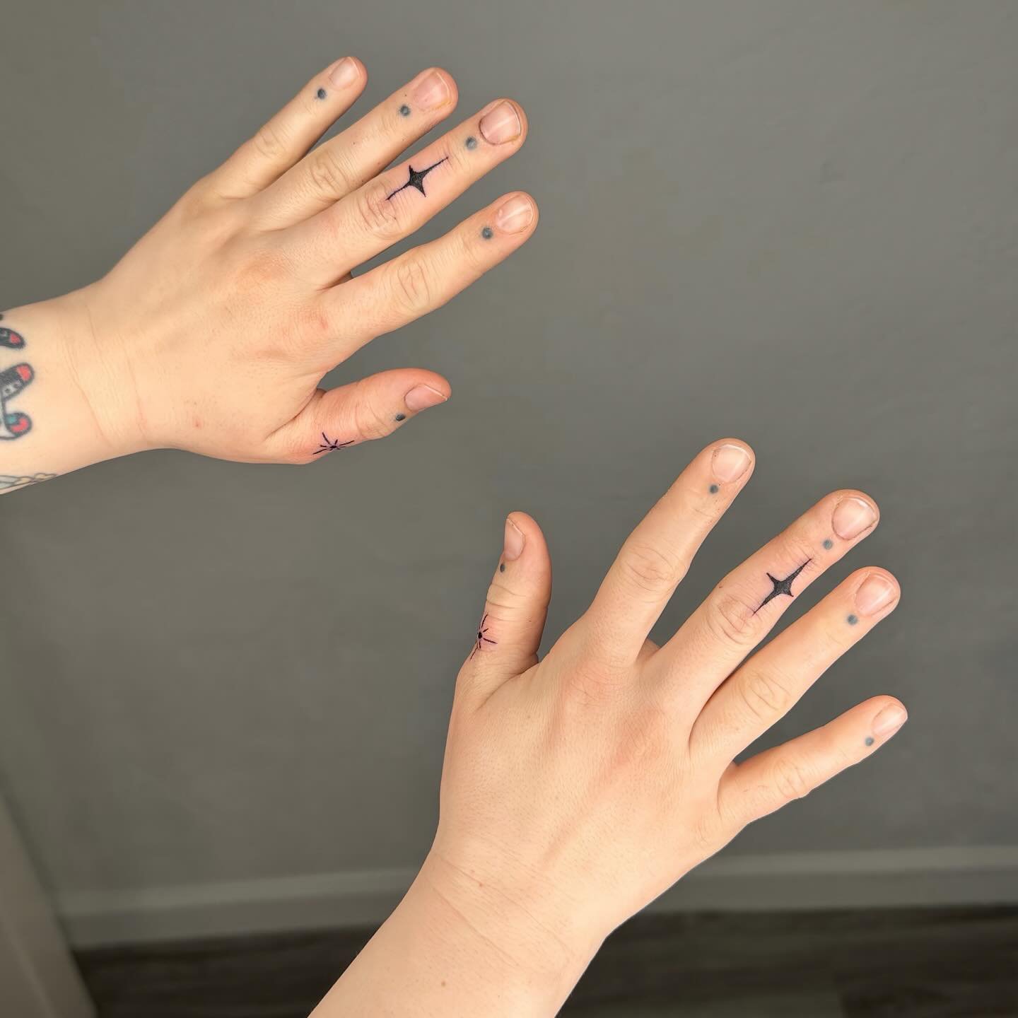 ✋✨🤚 by @saintshivs 

Want to order some dark whimsical hand tats? Our very own Saint happens to have them on their specialty menu🍽️

Shivs loves to play off of traditional, neotraditional, fine line, and text to create pieces specific to their clie