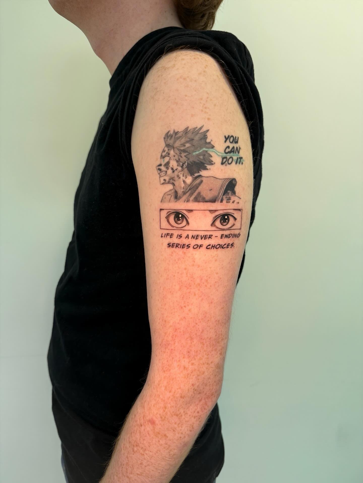 👁️👁️(+🩵⚡️) by @caroxtattoos 

This double feature by Caro is so crystal clear we can&rsquo;t stop zooming in on those 🔥 lines🤩

Caro is one of our in-house anime/manga/kawaii experts! She&rsquo;s looking to take on more panels and full colored p