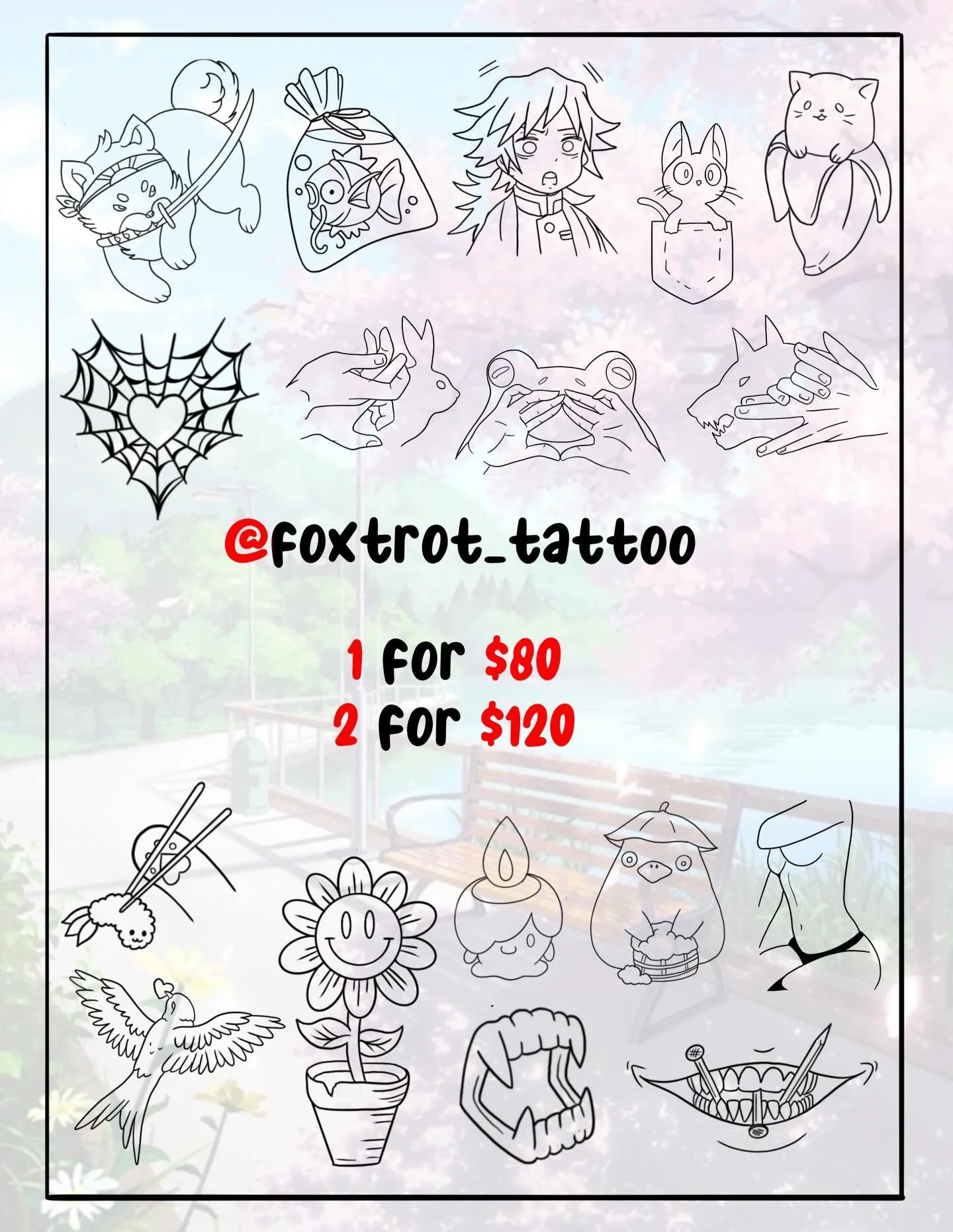 Friday the 13th Flash Sheets are in!!!🎨💖

Join us next Friday from 12pm to 8pm for our first Flash Day of the year🥳 We&rsquo;ll be doing first come first serve then starting a waitlist~ This event is cash only💸

All pieces are designed for arms a