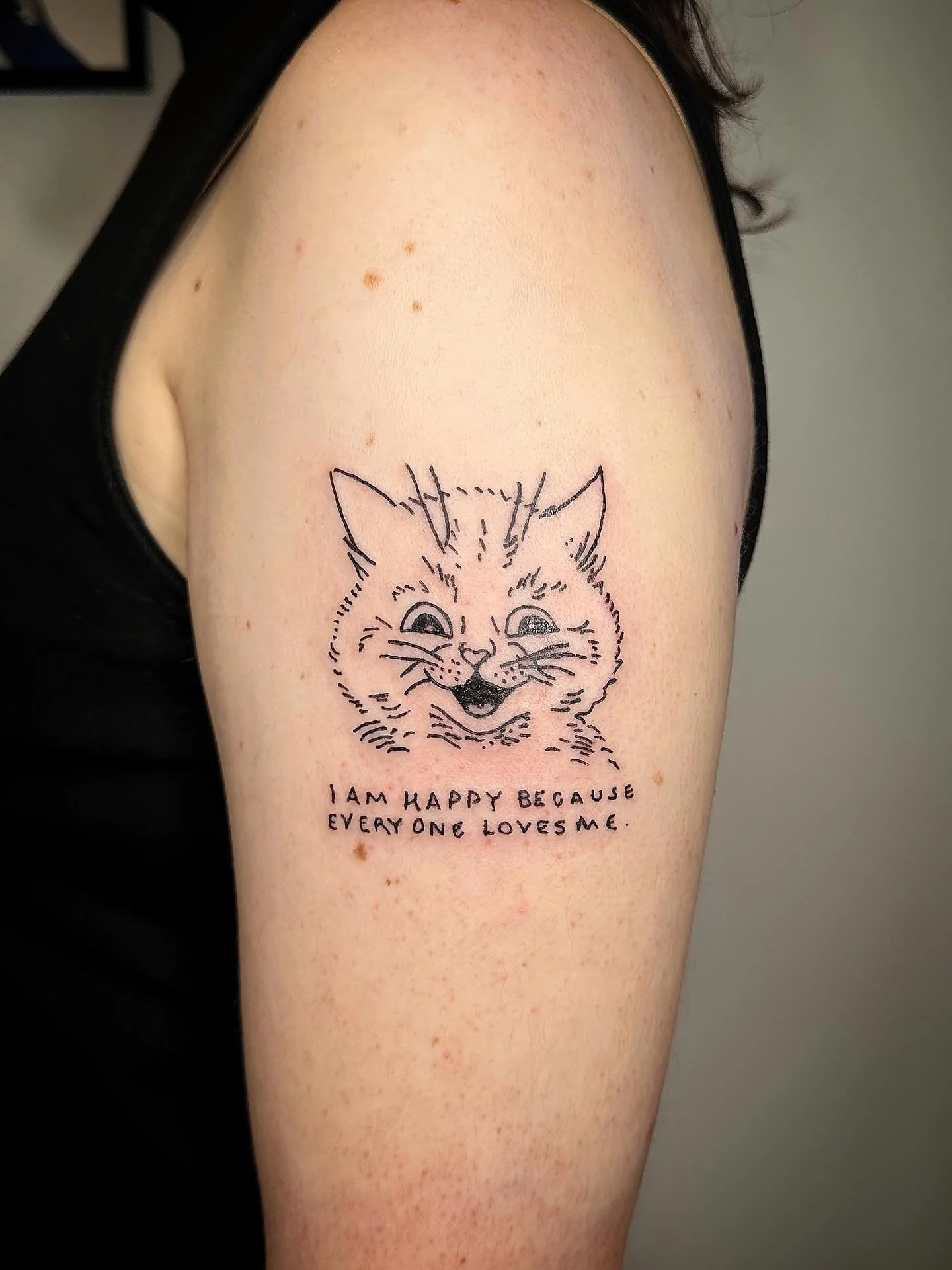 😸🐈😻 by @saintshivs 

Happy Caturday Everyone!!! We hope this day leaves everyone feeling as loved and happy as this little guy done by our very own Shivs🥰

Shivs usually dabbles in neotraditional black and grey work with a side of cybersigilism a