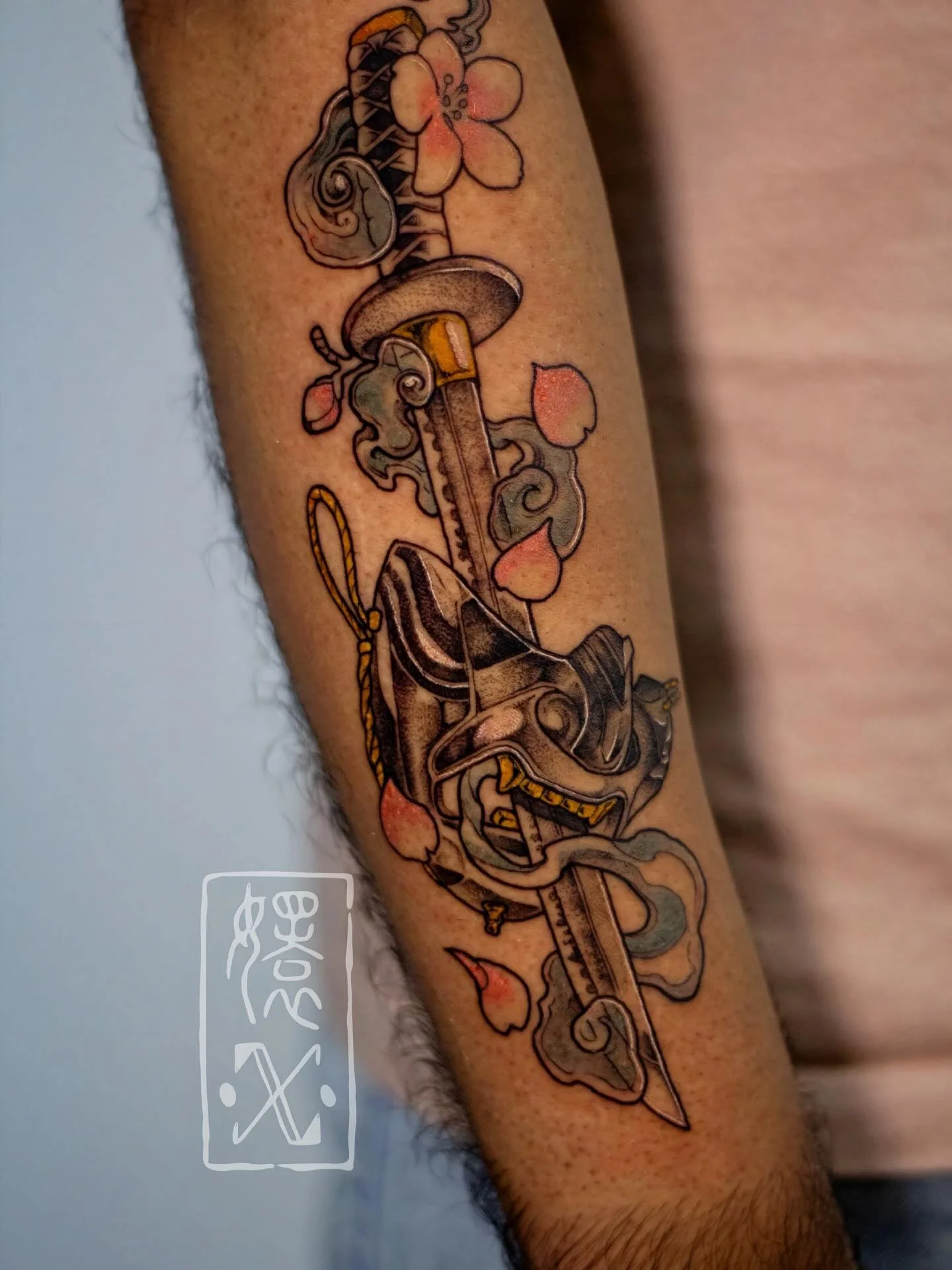 🌊🗡️🌸 by @snayke.tattoo

&ldquo;Your father&rsquo;s spirit resides within this blade. He is always with you.&rdquo; 

Recognize this sword yet? It&rsquo;s the Sakai Katana from Ghost of Tsushima - also known as the Storm Blade in Ghosts of Yotei⛈️?