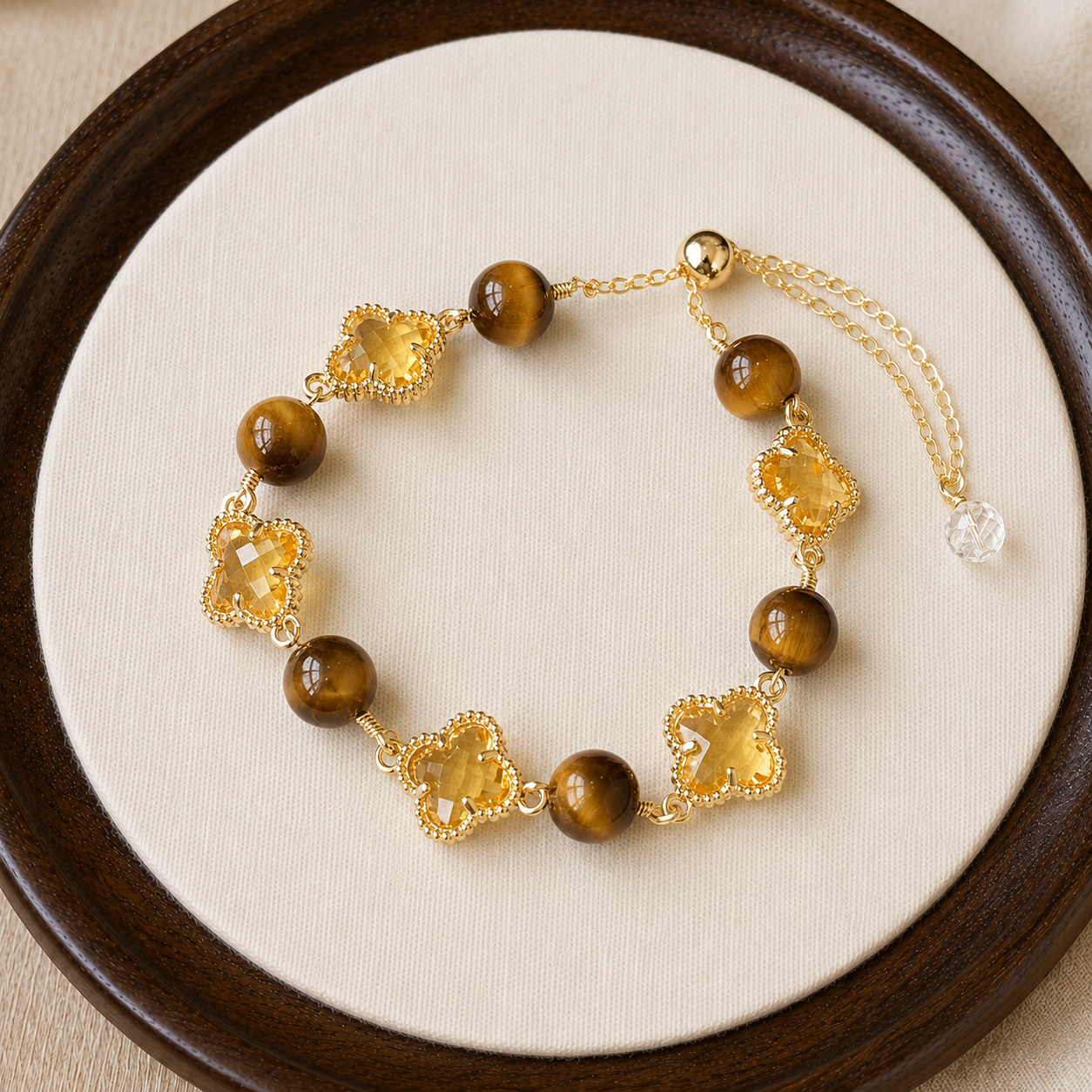 14K Gold-Filled Wuhua Tiger's Eye Bracelet
