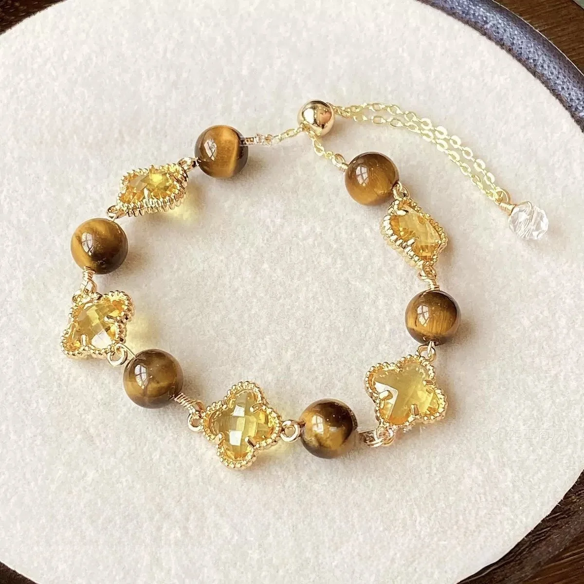 14K Gold-Filled Wuhua Tiger's Eye Bracelet