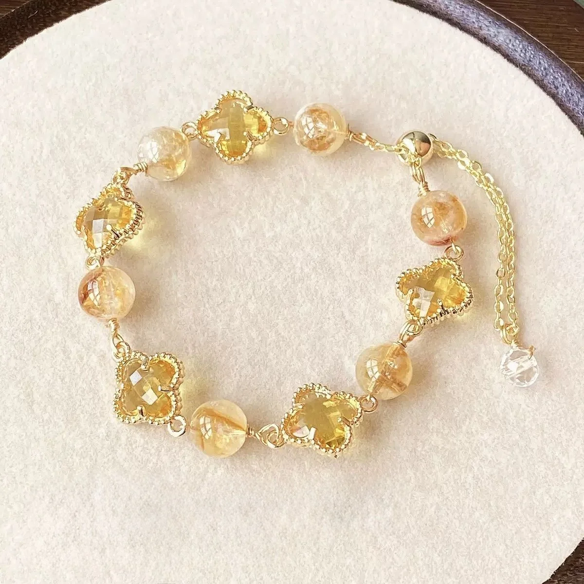 14K Gold-Filled Wuhua Yellow Quartz Bracelet