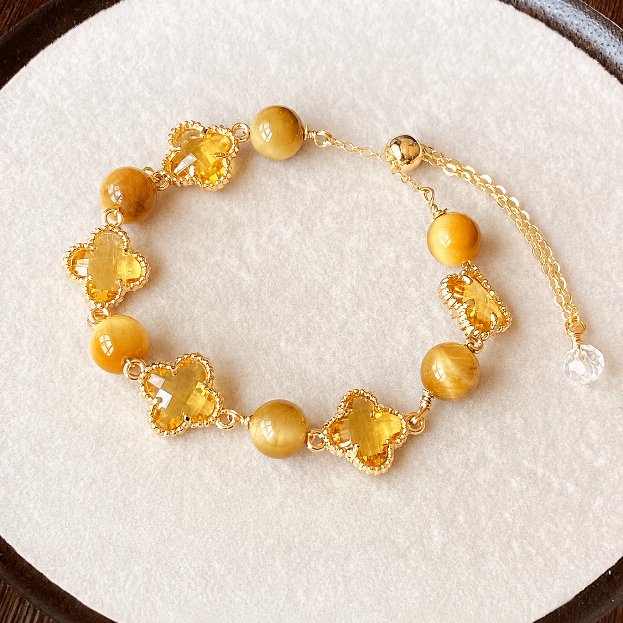 14K Gold-Filled Wuhua Golden Tiger's Eye Bracelet