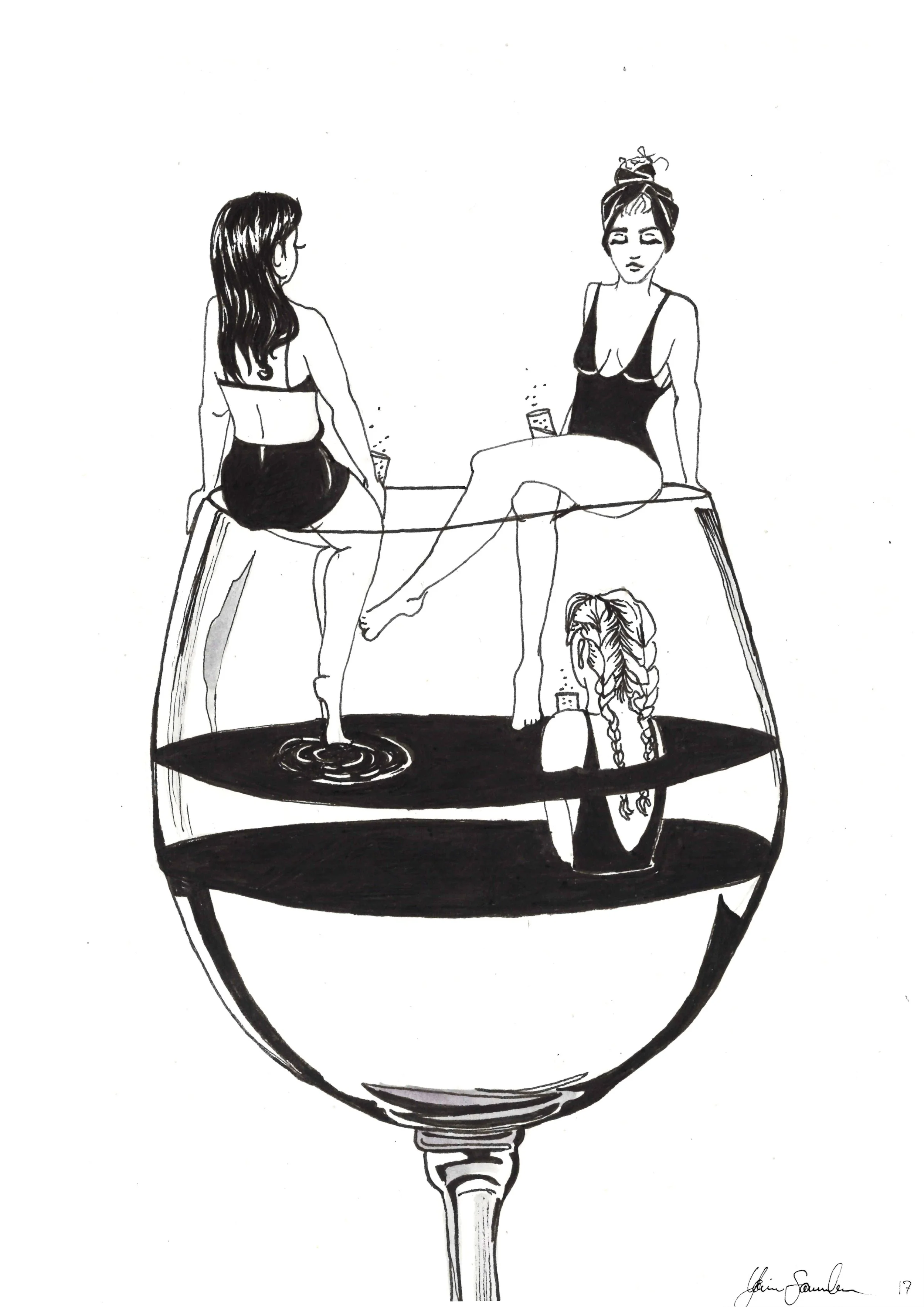 Girls Night | Ink Illustration | Prints for sale