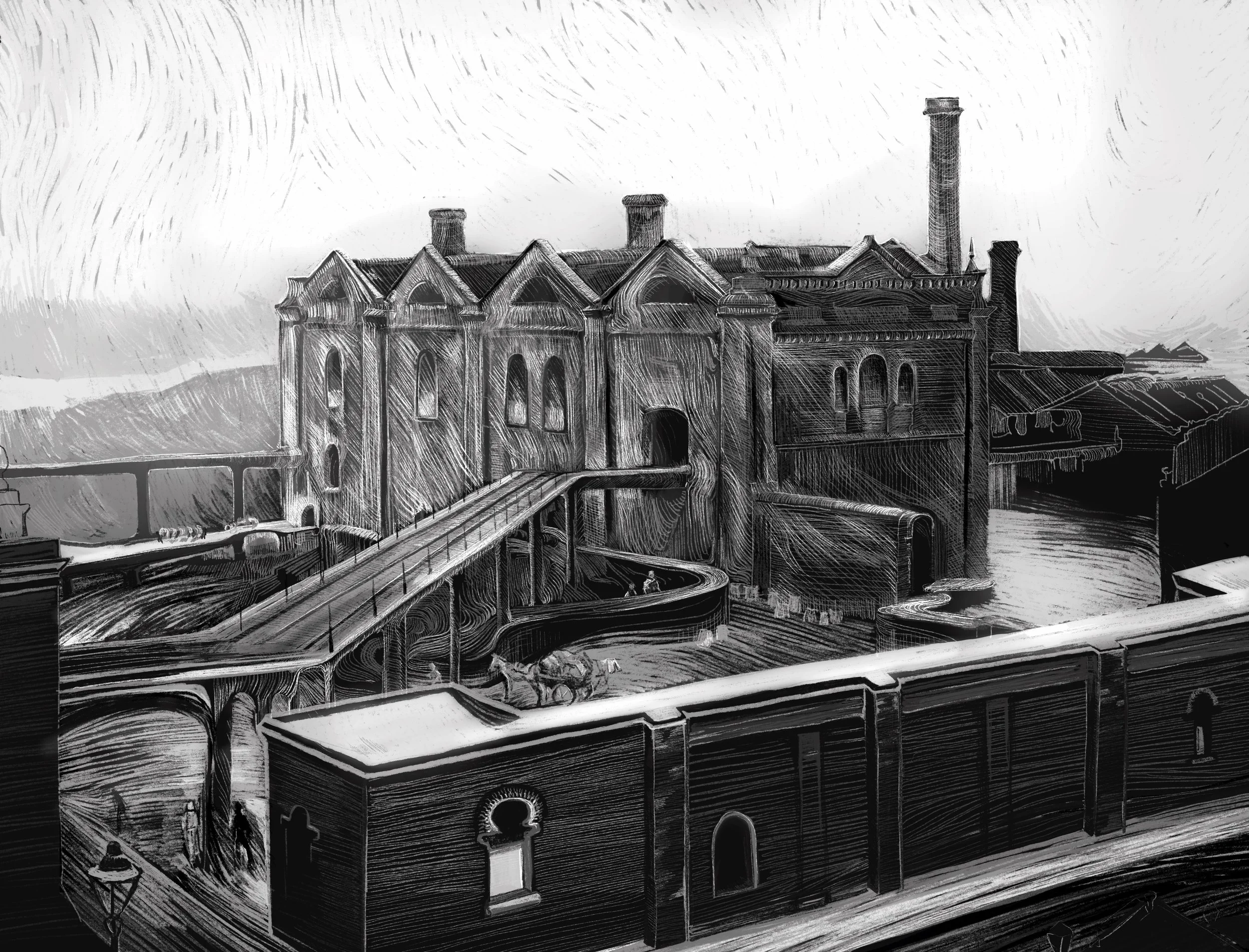 Gasworks Retort and Coke Yard 1880s