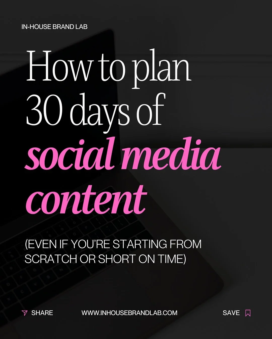 Stuck on what to post next? 🤔
Planning 30 days of social media content doesn&rsquo;t have to be overwhelming, it just needs strategy, structure, and a little creativity (that&rsquo;s where we come in 😉).

At In-House Brand Lab, we help businesses p