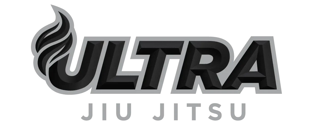 Logo for Ultra Ju Jitsu with stylized flame and bold text.