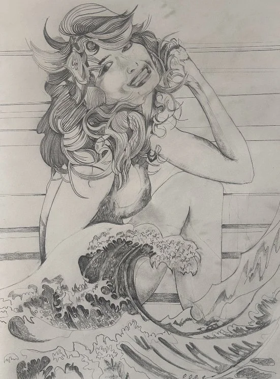 Tidal wave of data 30x42cm pencil on paper .jpg