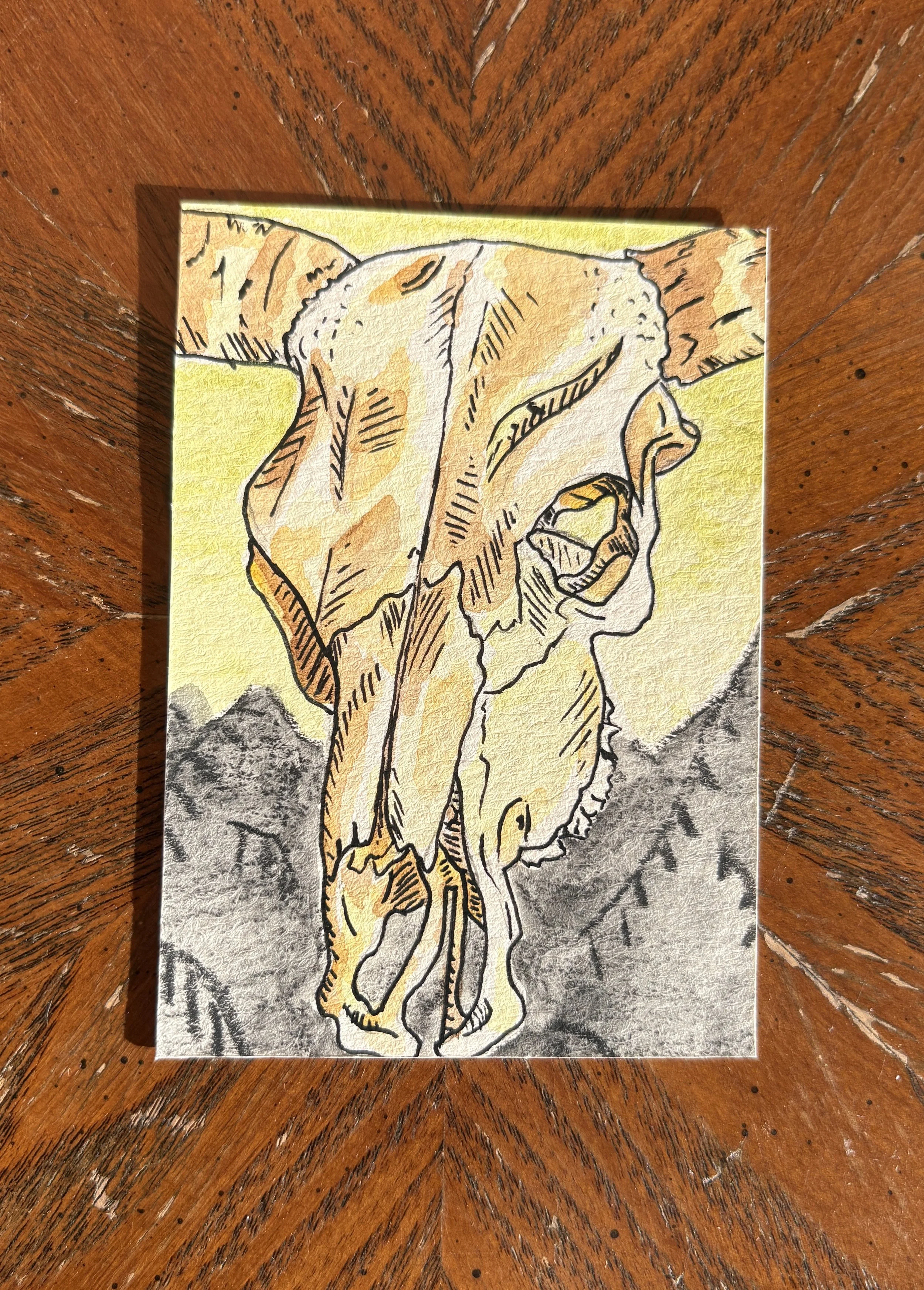 Cow Skull Series ACEO (original)