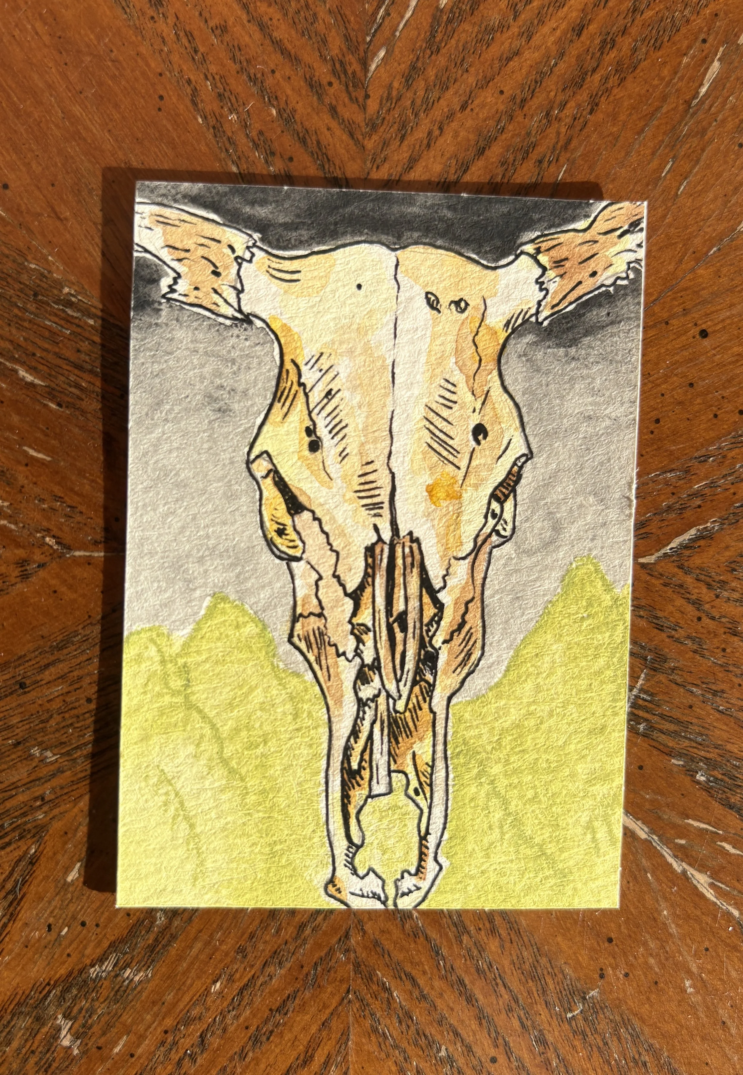 Cow Skull Series ACEO (original)