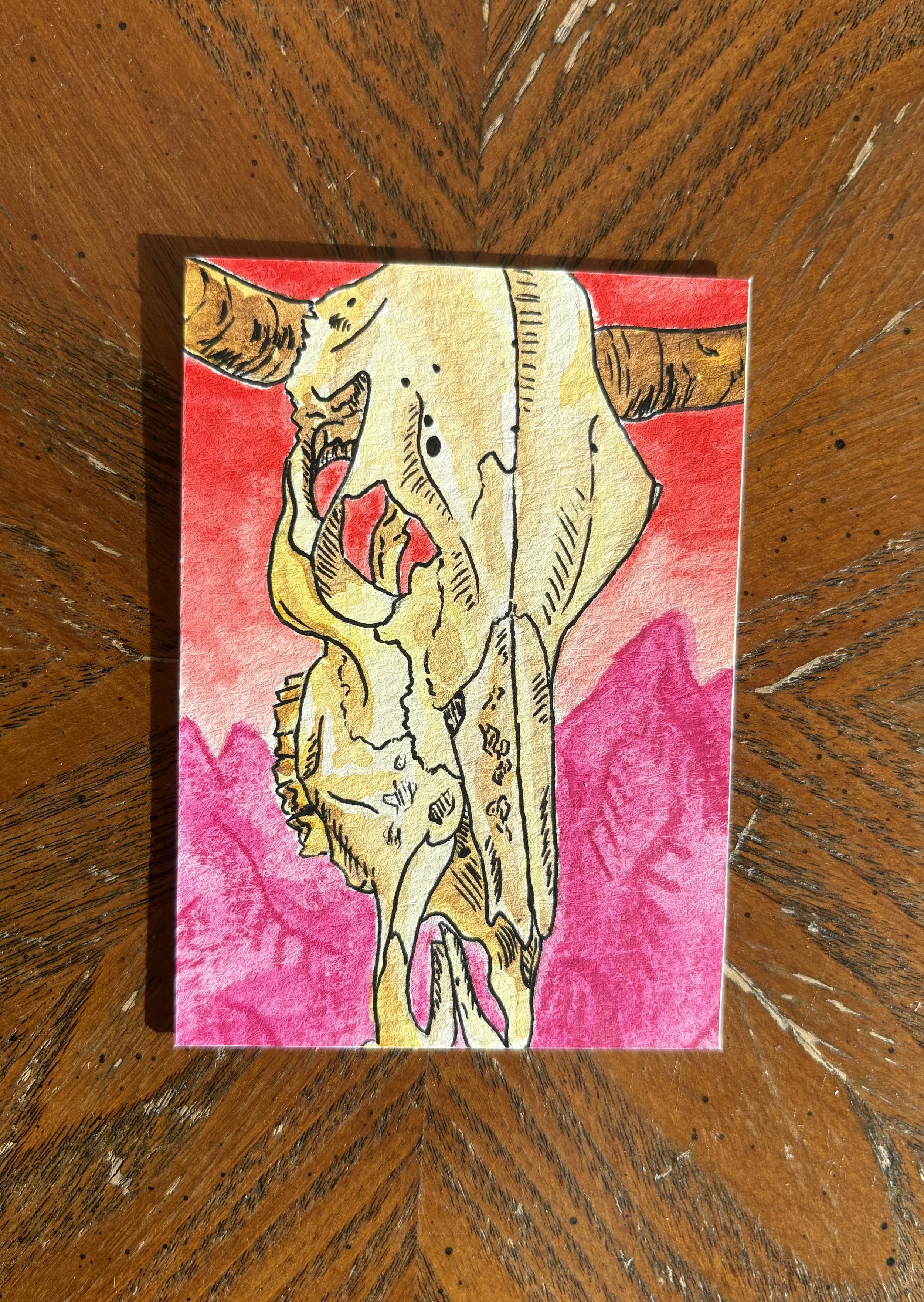 Cow Skull Series ACEO (original)
