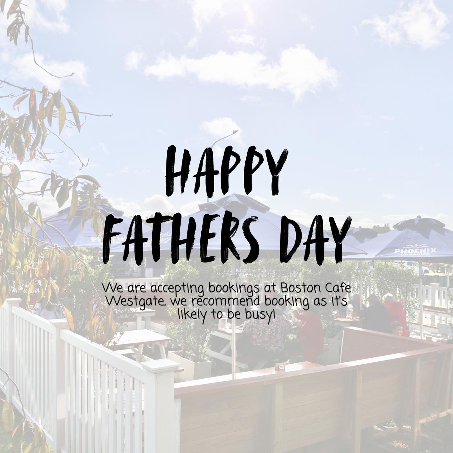 Celebrate Fathers Day at Boston Cafe!

We are only accepting bookings at our Westgate location.

6th September 

Book your Father&rsquo;s Day now!

 #fathersday #cafe #brunch #bostoncafenz #Westgate