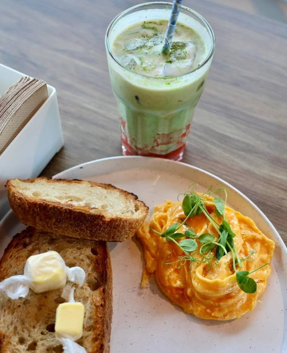 Eggs Anyway with a Iced Strawberry Matcha perfect  brunch for the day!

#hobsonville #Westgate #aucklandcafe #bostoncafenz #brunch