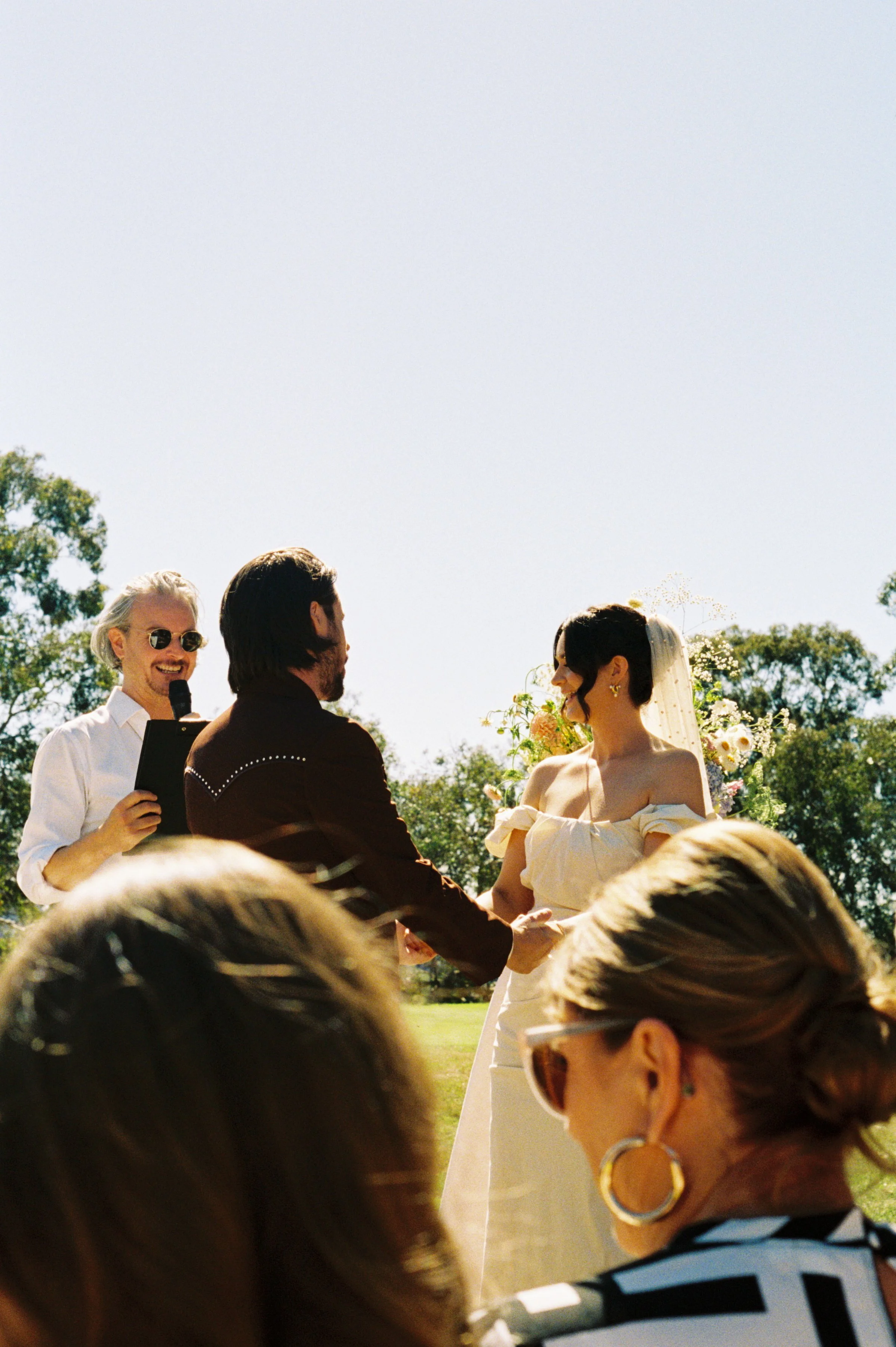 Melbourne weddings on film, bride and groom saying their vows