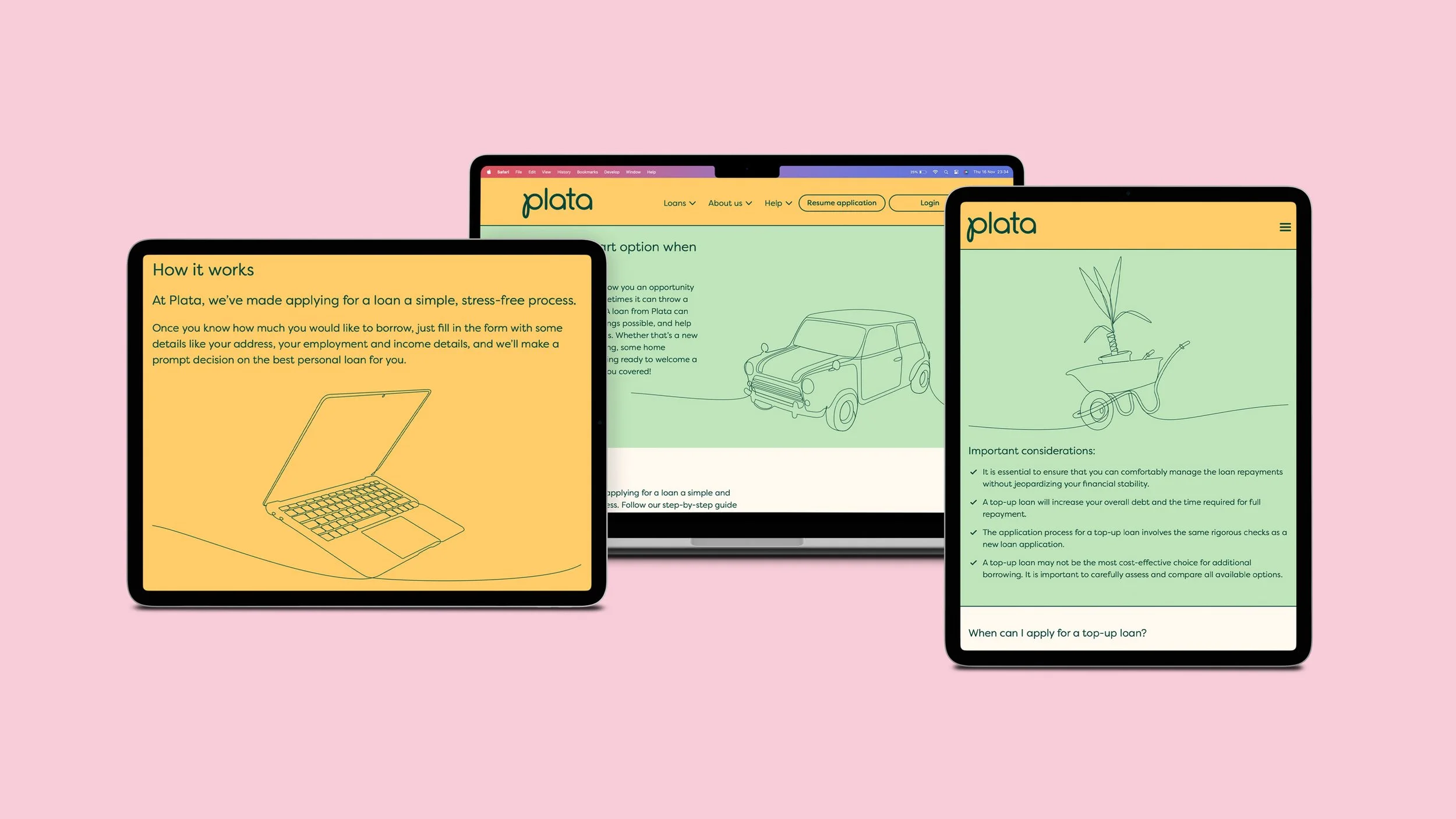 Illustrations used throughout Plata.com