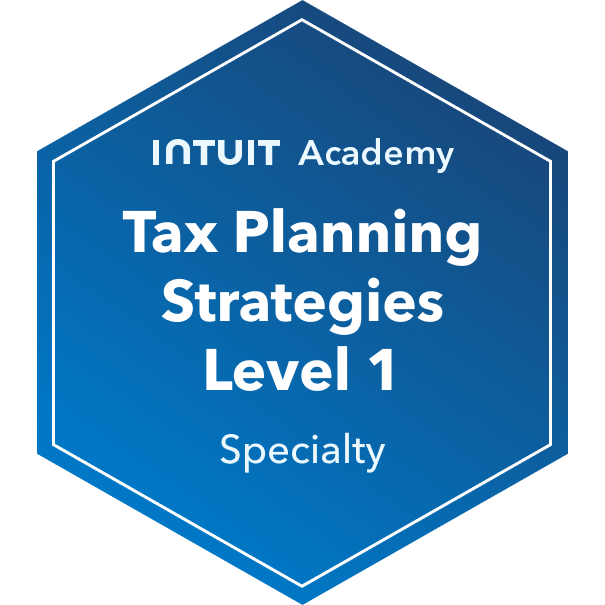 Tax Planning Strategies Level 1 Specialty Intuit Academy