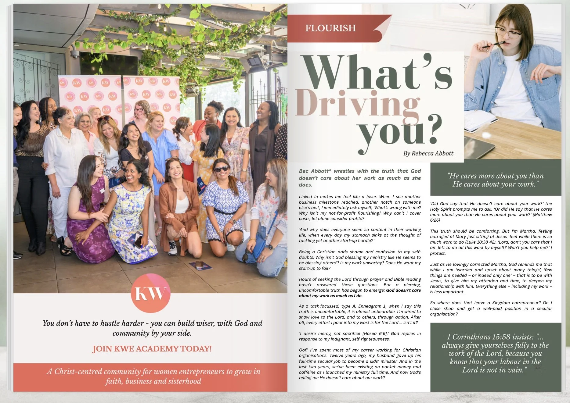 As a task-focussed, type-A person, it's easy to value your work too highly, writes Founder & CEO of Be Still Movement, Bec Abbott, for Kingdom Women Entrepreneurs magazine.