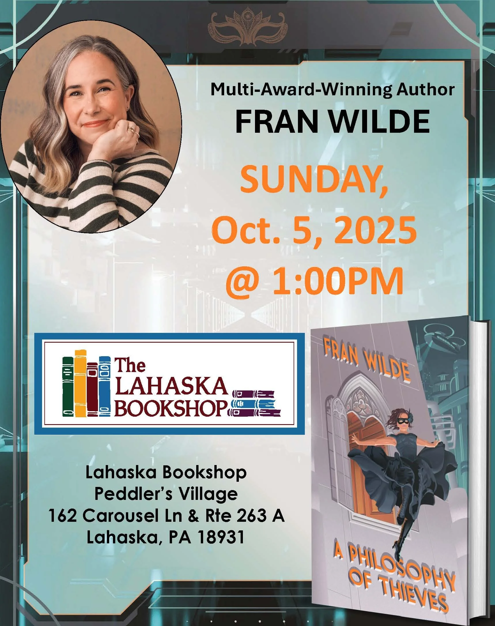 A PHILOSOPHY OF THIEVES at Lahaska Books in Doylestown, PA