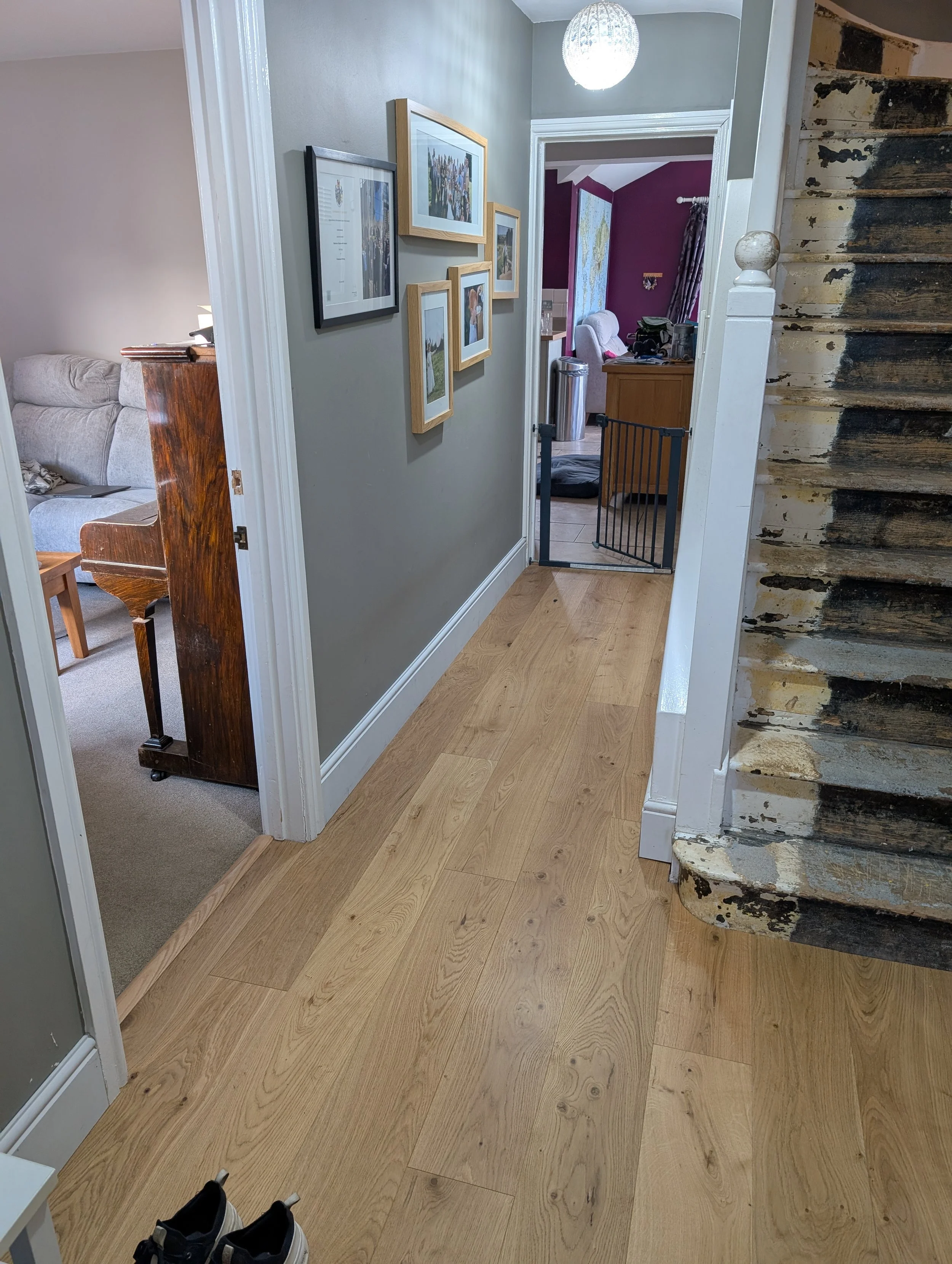 Oak Engineered flooring, skirting & architraves installed 