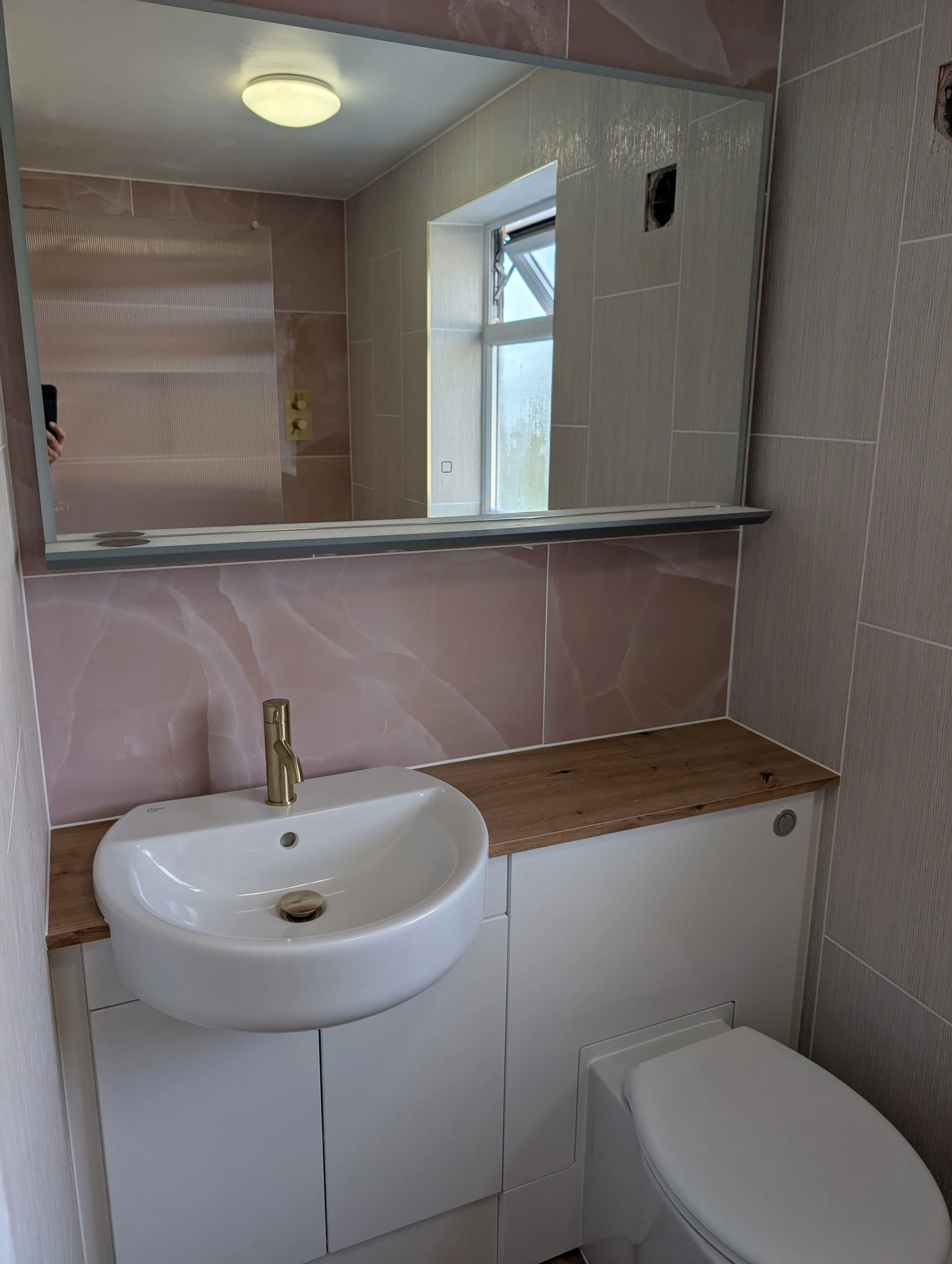 The biggest mirror, just fits.... with a shelf and in-built charging socket
