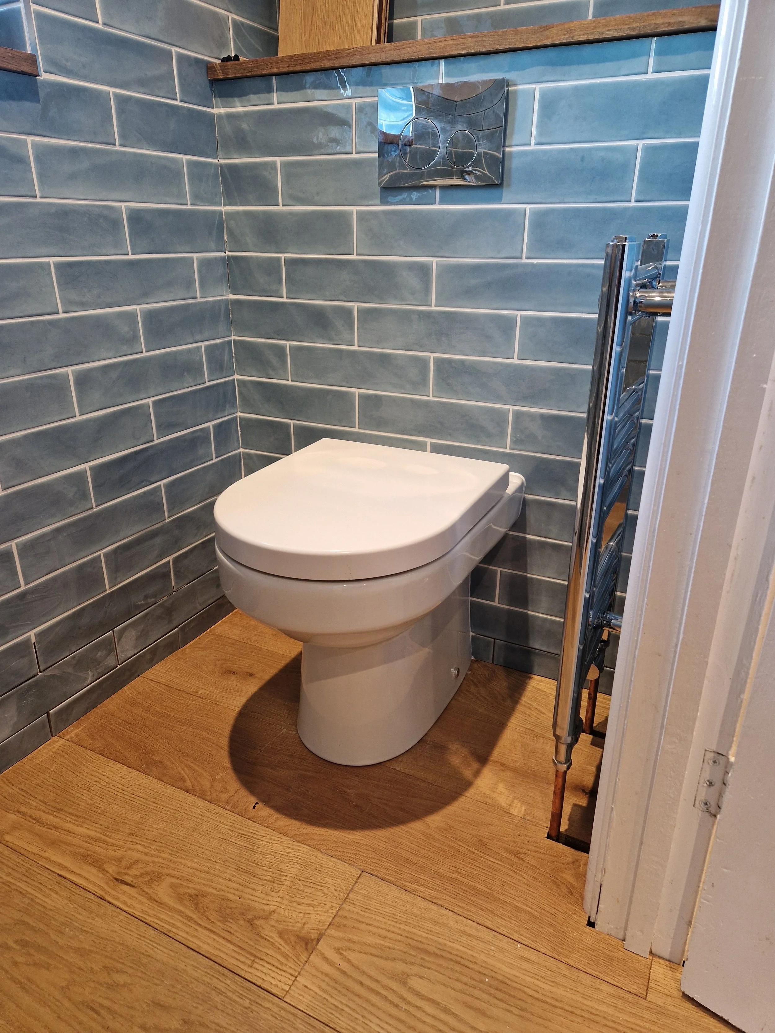 Back to wall toilet with flush plate access for future maintenance