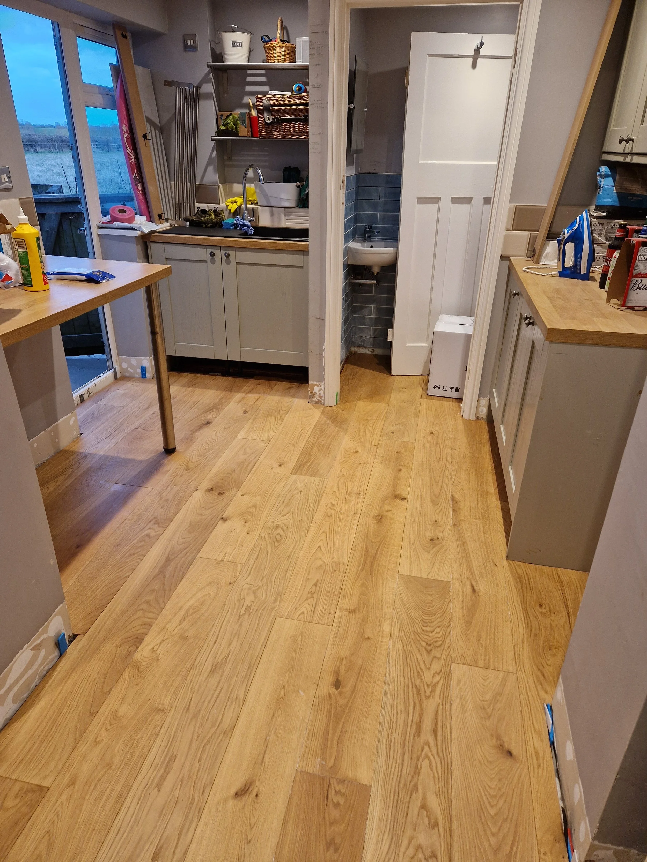 Subfloor prep with Oak Engineered flooring