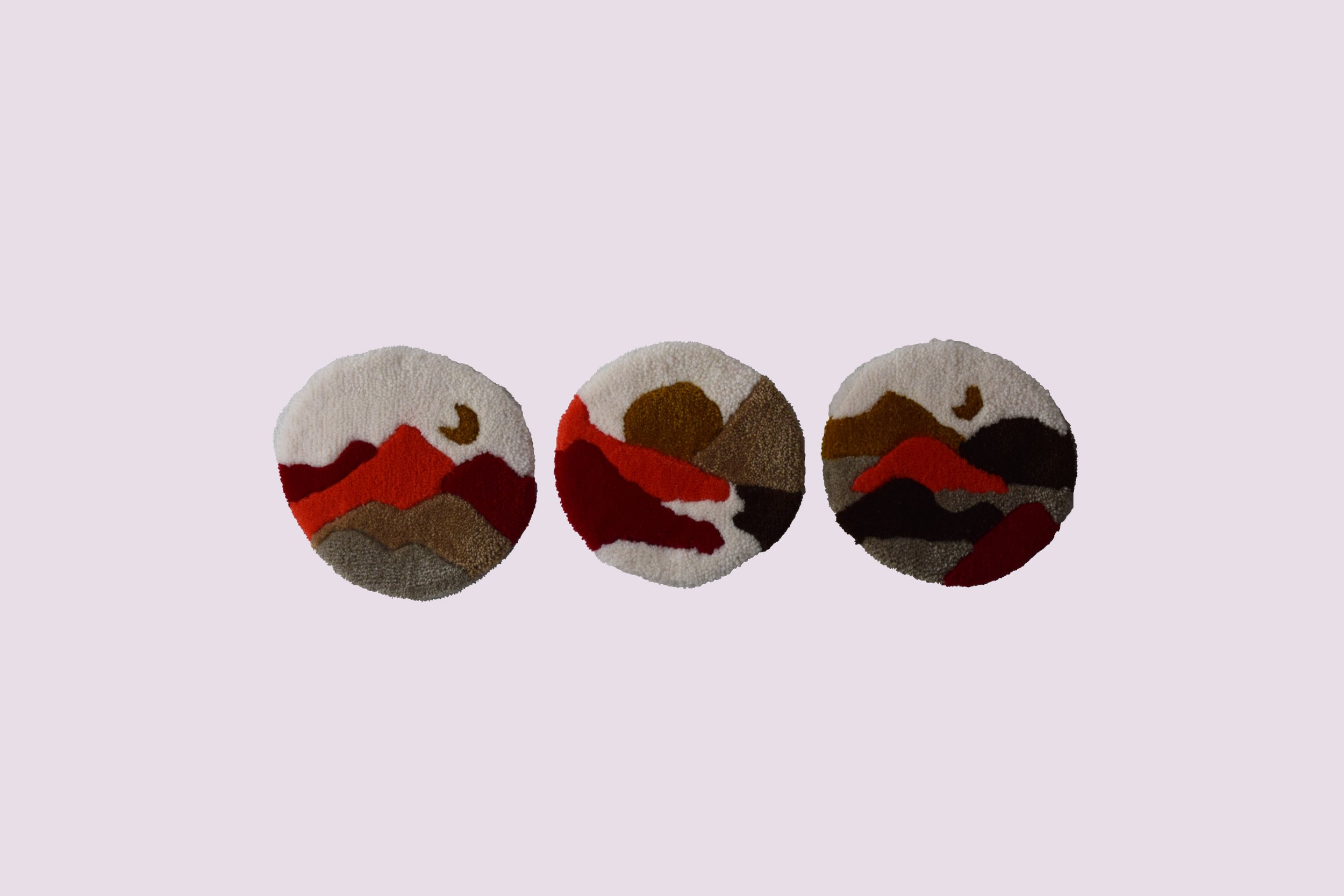 Mini round landscapes #1,#2,#3 €80 30x30cm I SOLD!
