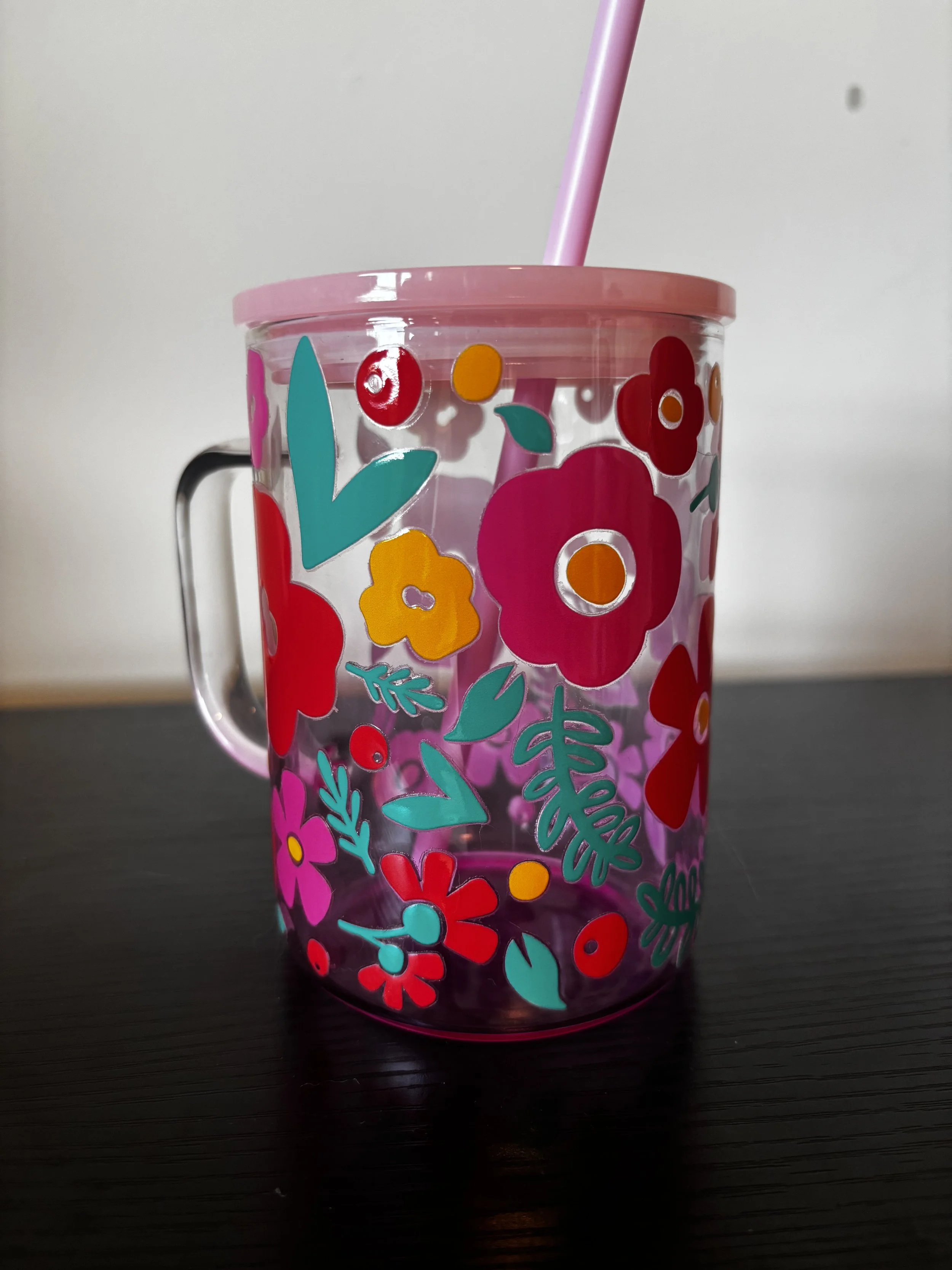 Pink Flowers with Handle