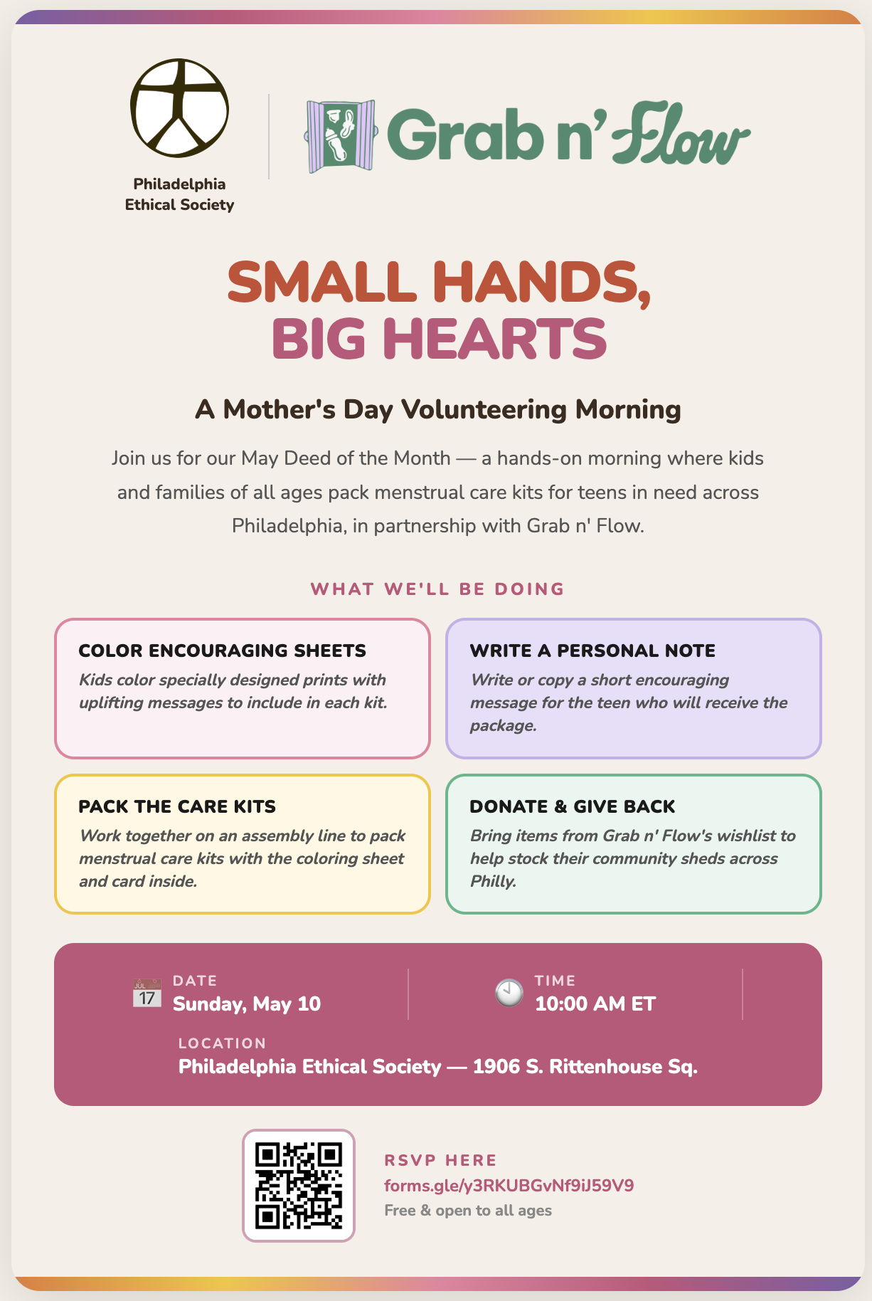 Mother's Day Volunteer Opportunity with the Ethical Society