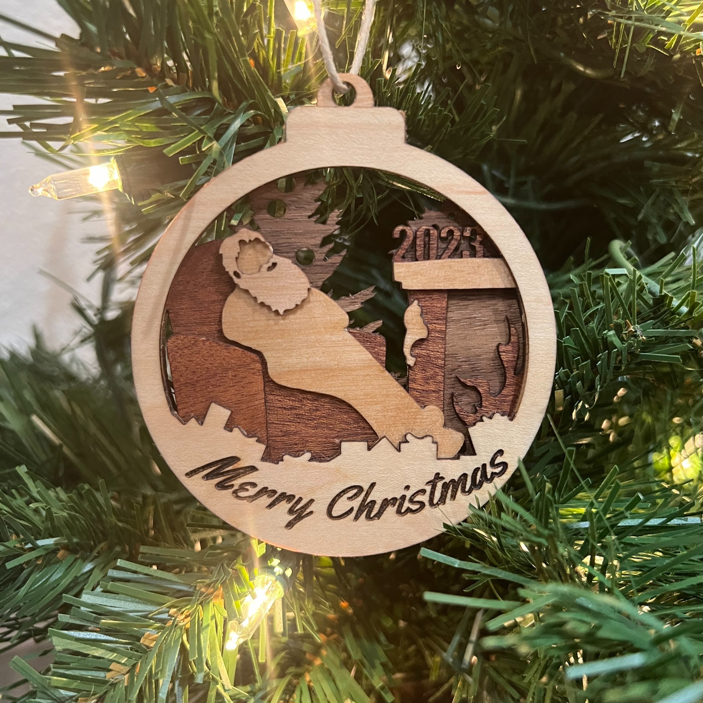 Santa on Break Ornament
