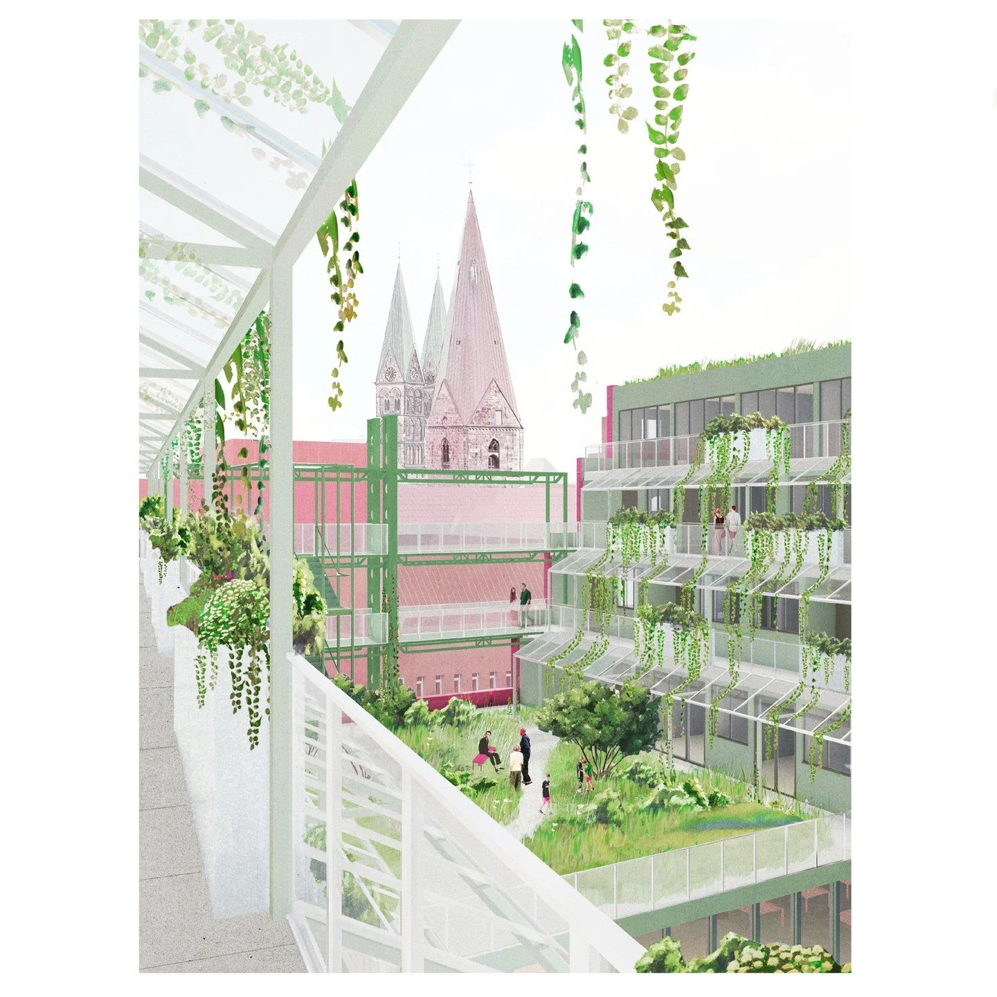 Parkhaus Mitte &ndash; Bremen, Germany &ndash; Shortlisted Competition Entry

Together with 6a architects we&rsquo;ve developed a proposal to replace a multi-storey car park in the centre of Bremen, with a modern, multifunctional building, fostering 