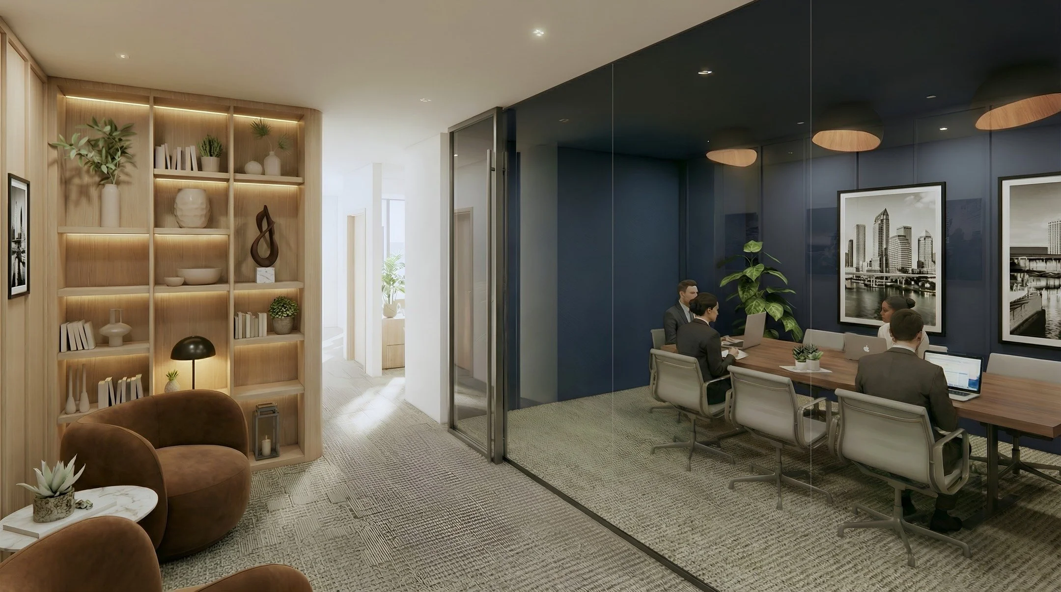 We love working on commercial projects&mdash;helping clients align the aesthetic of their space with the message they want their brand to convey.

Sharing a first look at a rendering of the entry and conference room for a workplace project we&rsquo;v